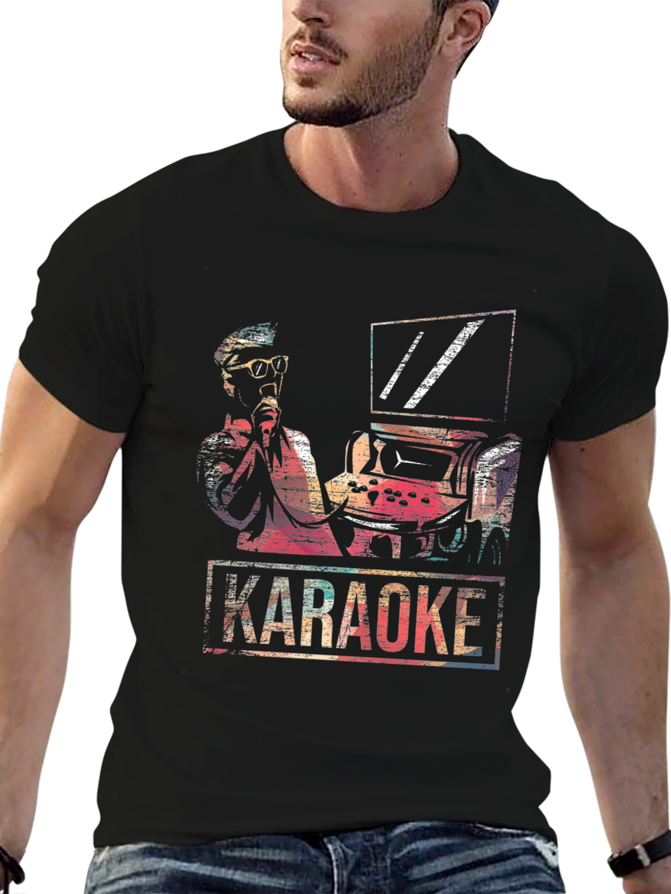 Karaoke Arcade T-Shirt - Retro Music Lover Tee