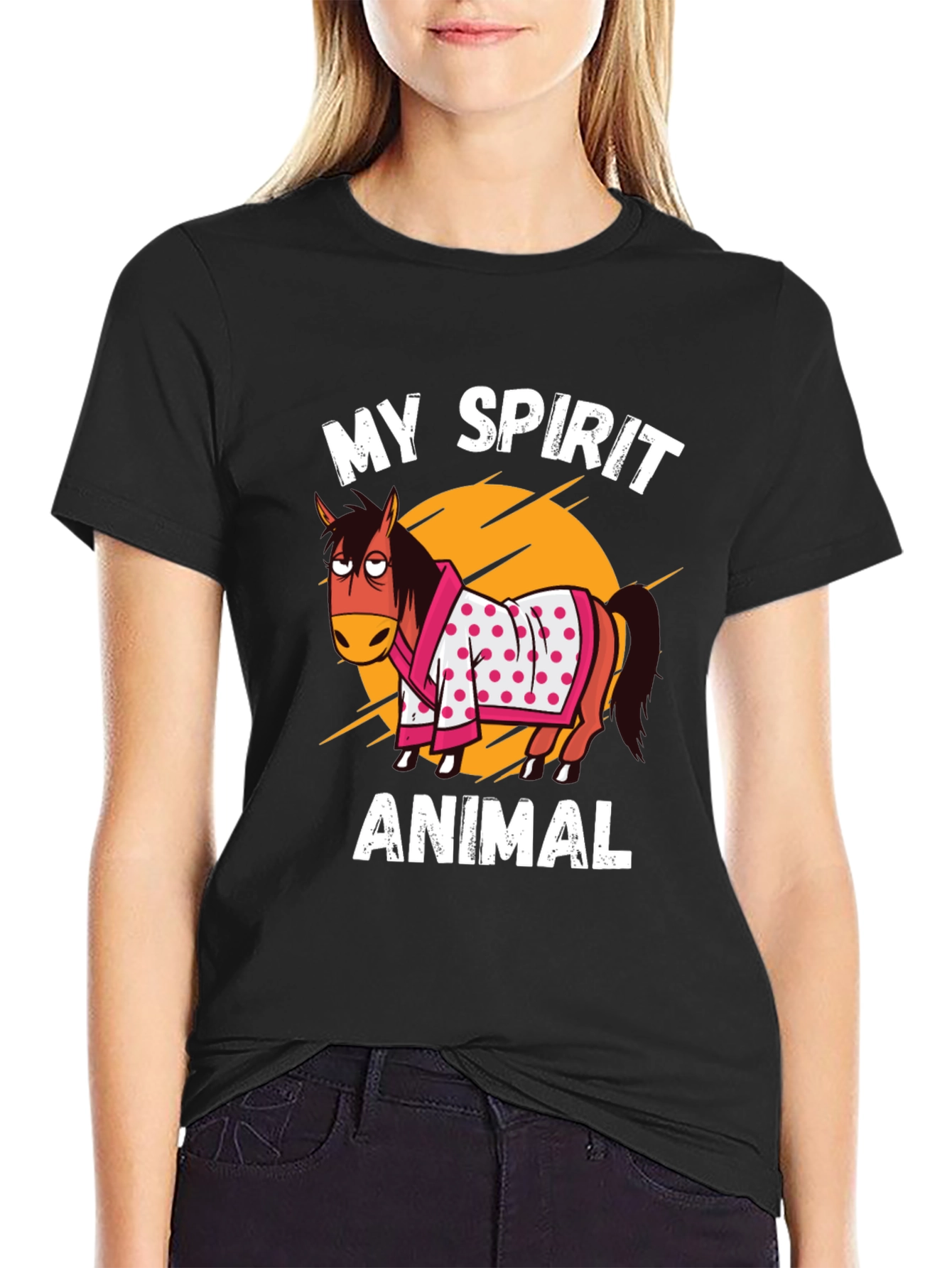 My Spirit Animal T-Shirt Horse Cartoon Graphic Tee