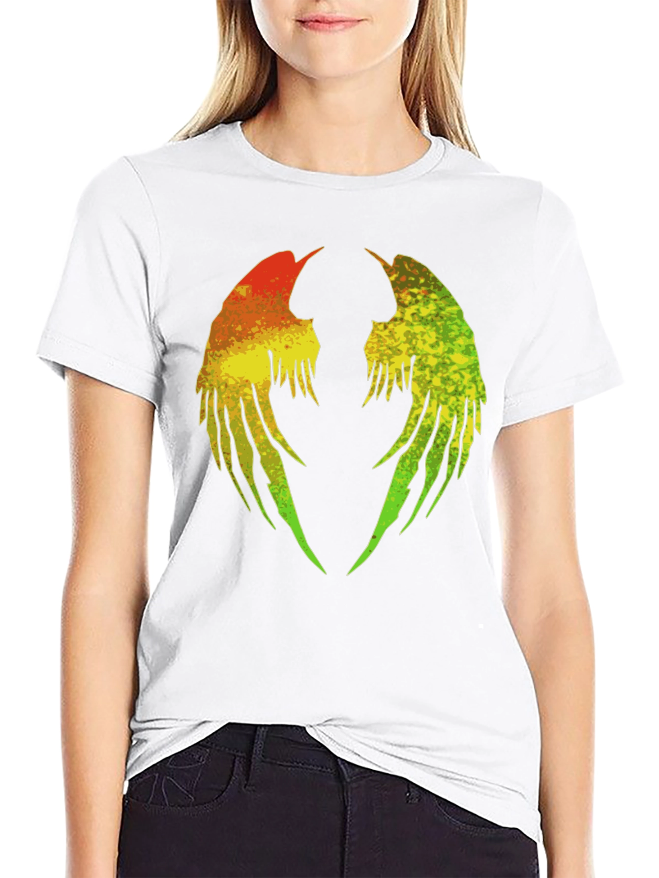 Rasta Wings Graphic Tee - Black Cotton Blend
