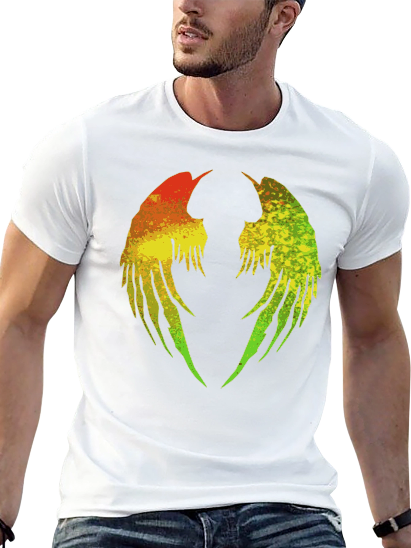 Rasta Wings Graphic Tee - Black Cotton Blend