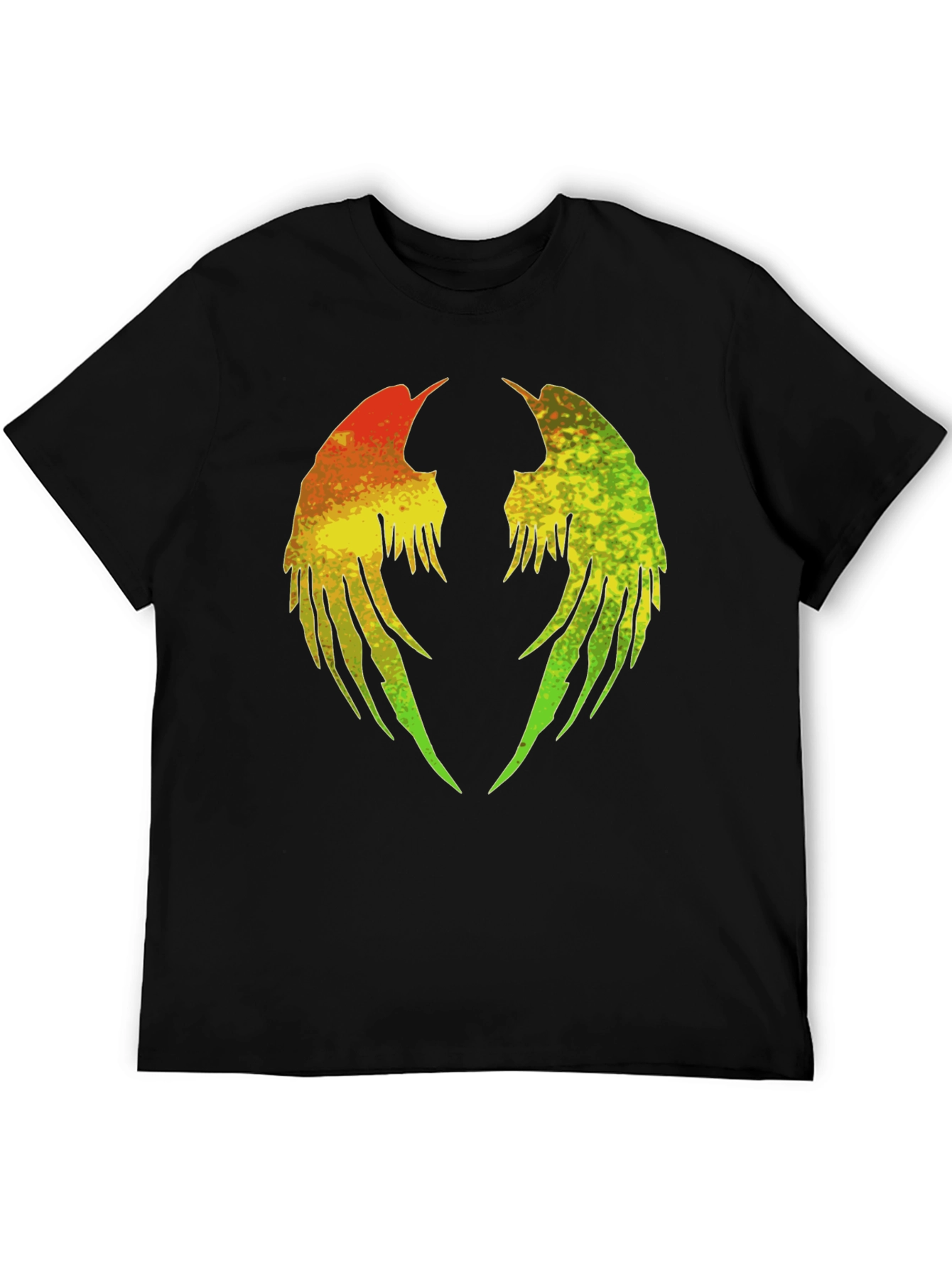 Rasta Wings Graphic Tee - Black Cotton Blend