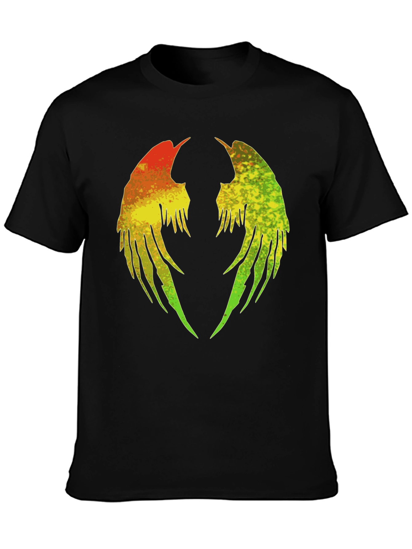 Rasta Wings Graphic Tee - Black Cotton Blend
