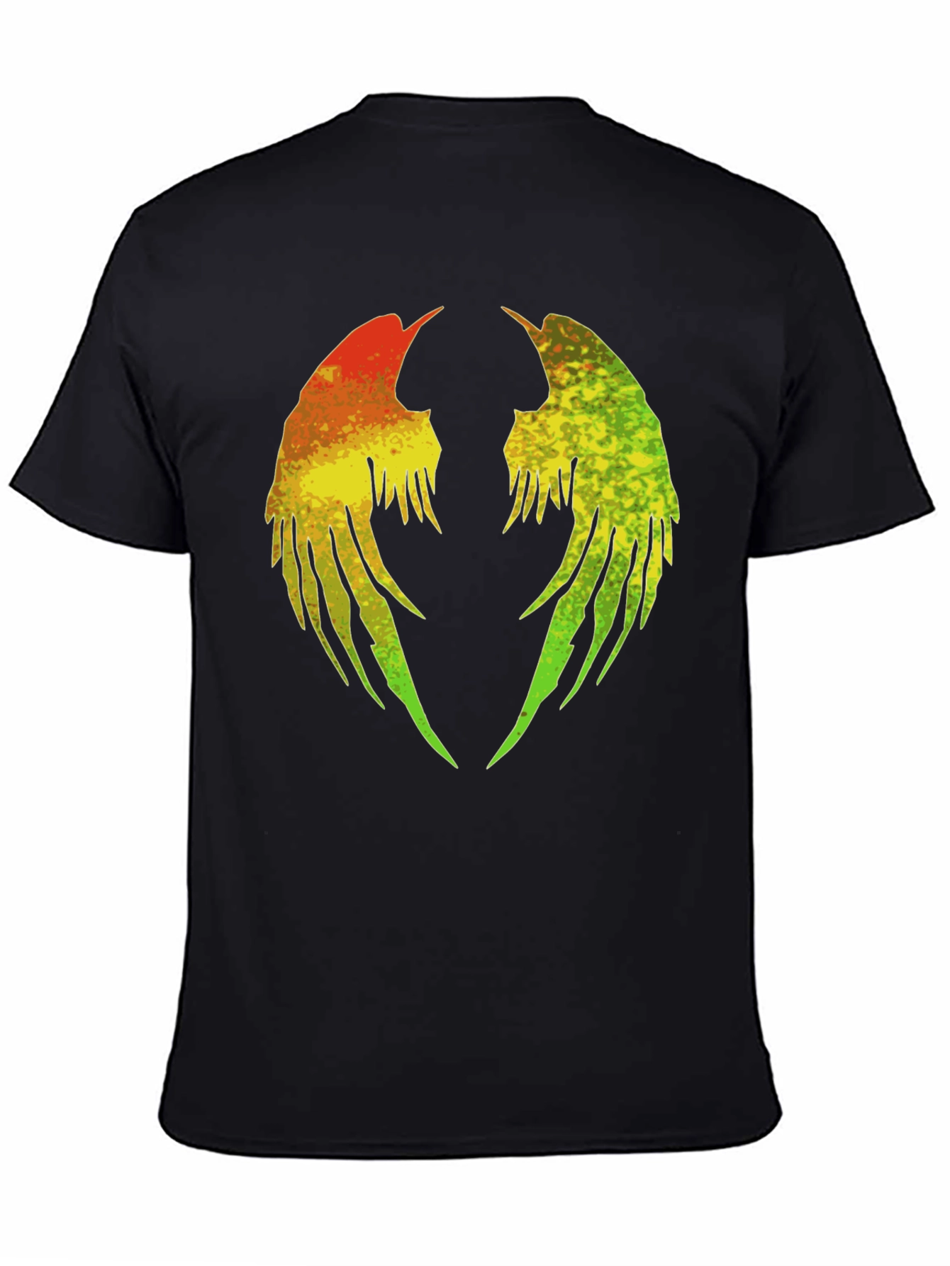 Rasta Wings Graphic Tee - Black Cotton Blend