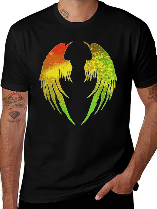 Rasta Wings Graphic Tee - Black Cotton Blend