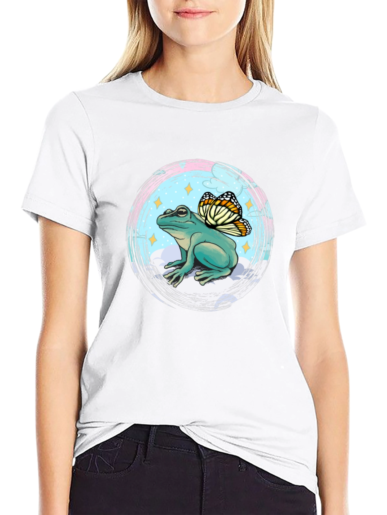 Frog with Butterfly Wings Graphic Tee