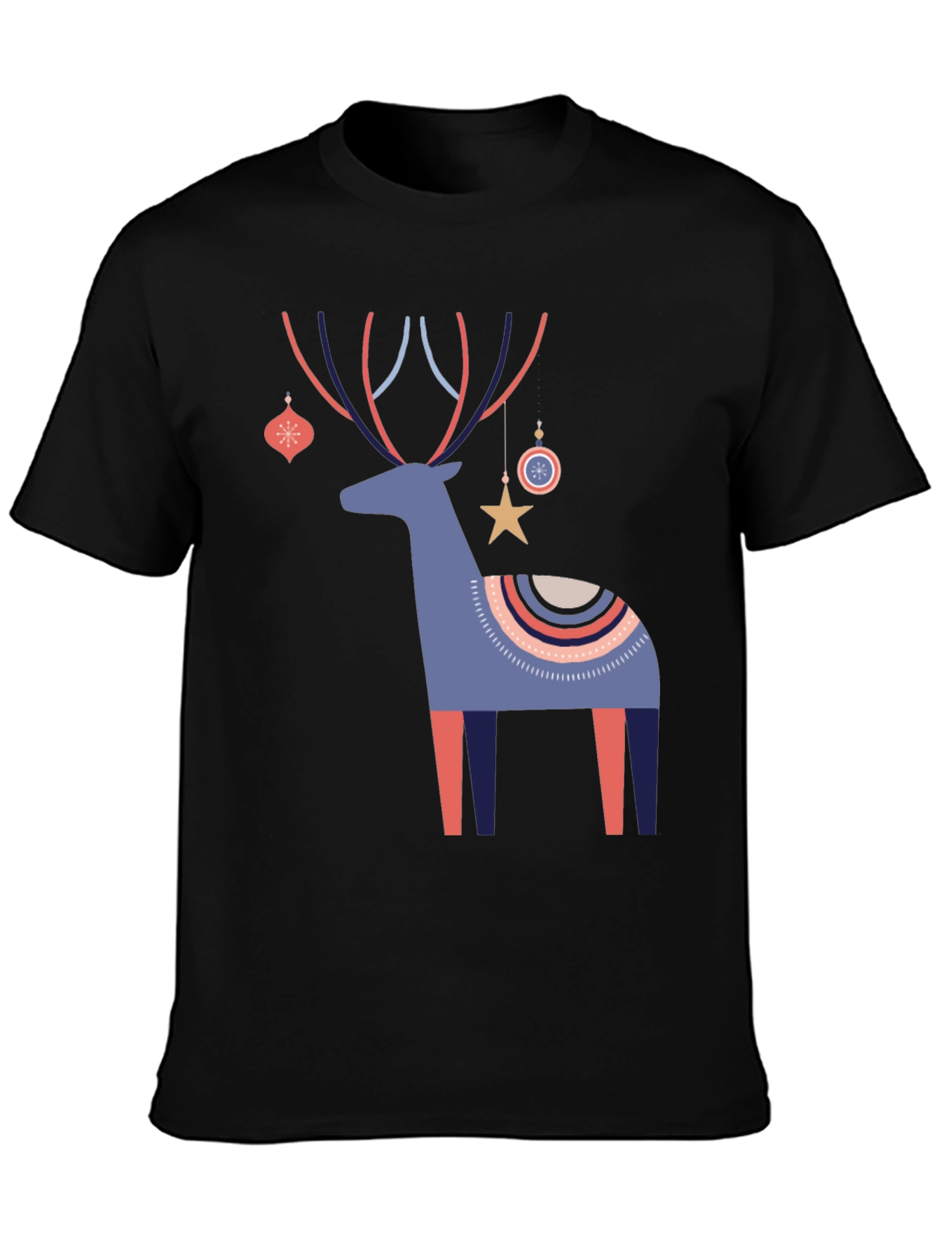 Festive Reindeer Graphic Tee - Holiday Cheer