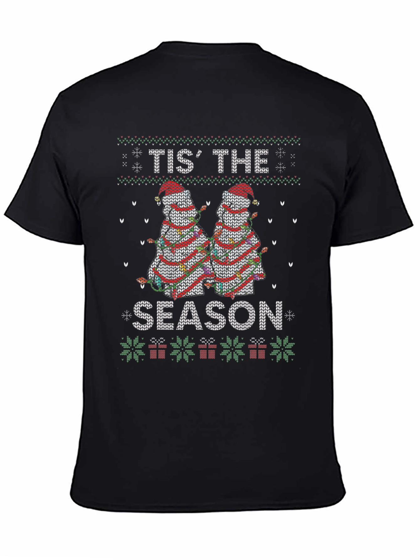 Holiday Llama T-Shirt: Tis the Season Knit Design