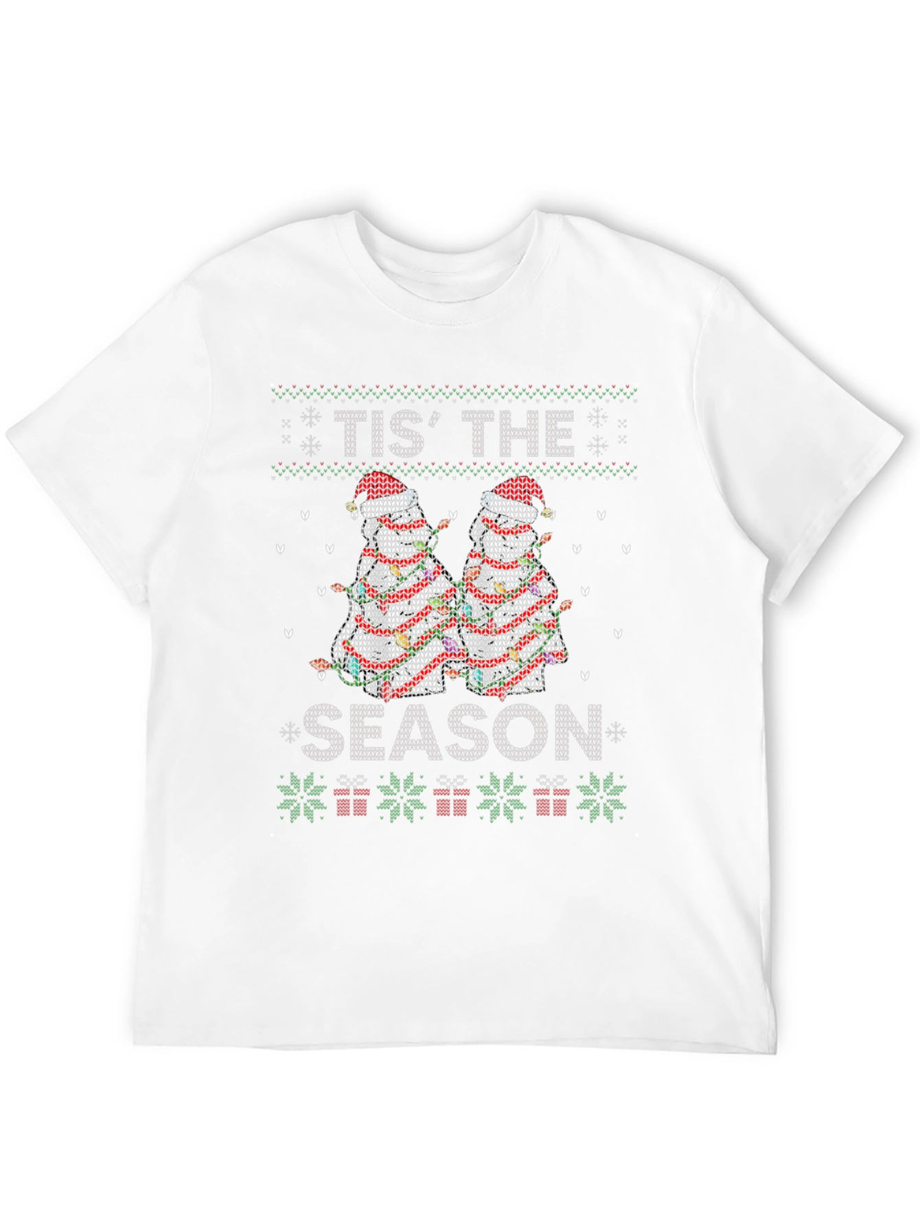 Holiday Llama T-Shirt: Tis the Season Knit Design