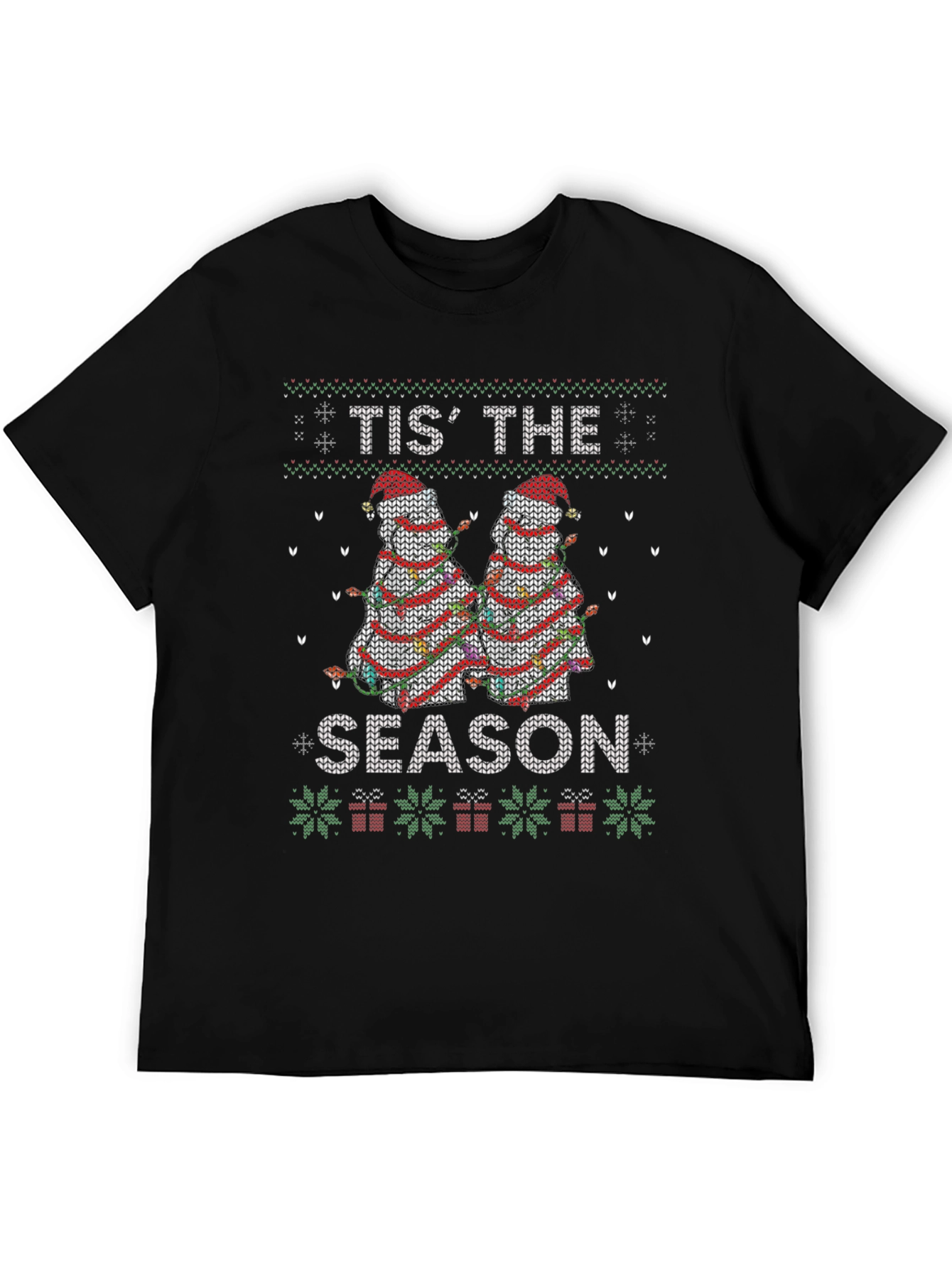 Holiday Llama T-Shirt: Tis the Season Knit Design