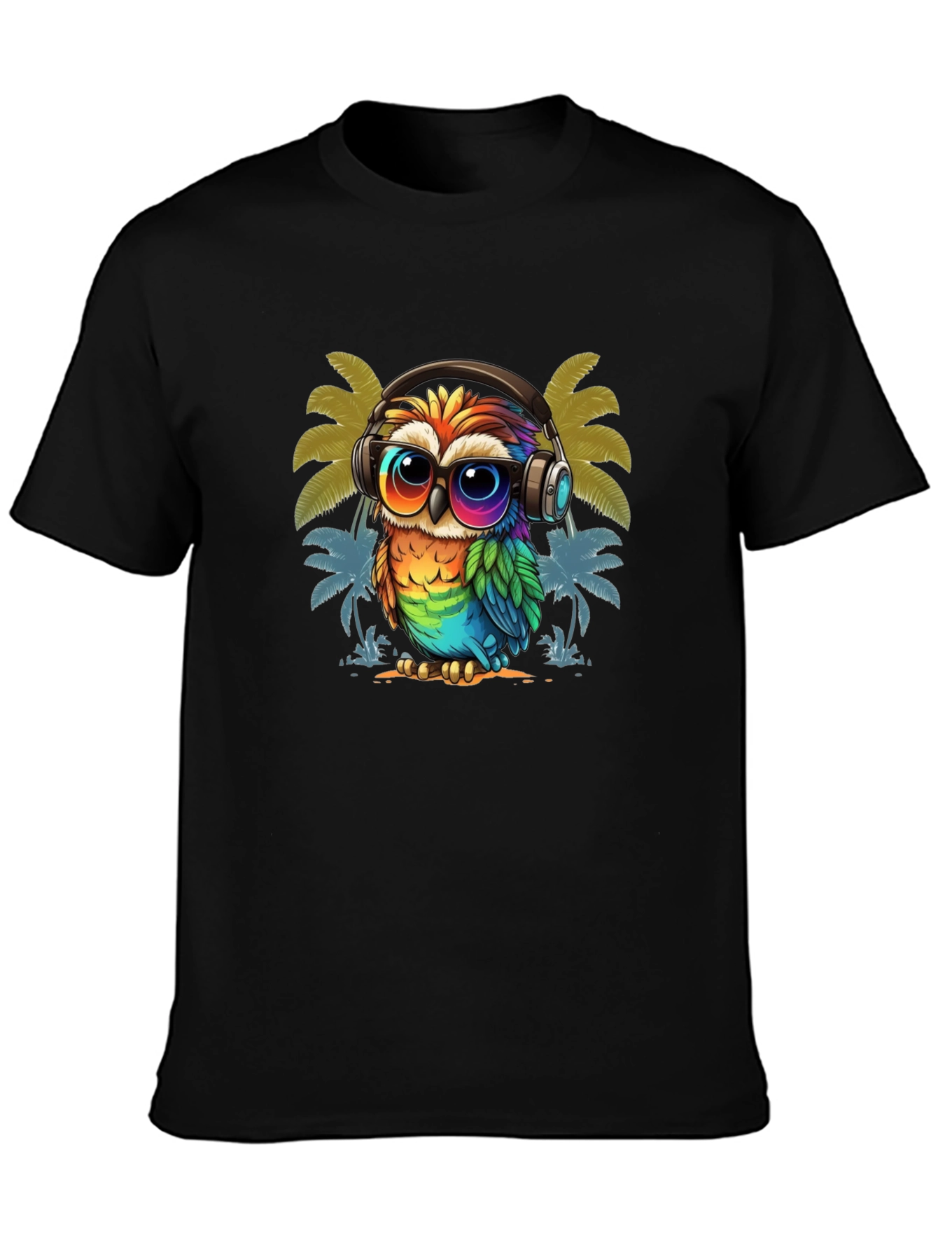 Cool Owl Graphic Tee - Tropical Vibe