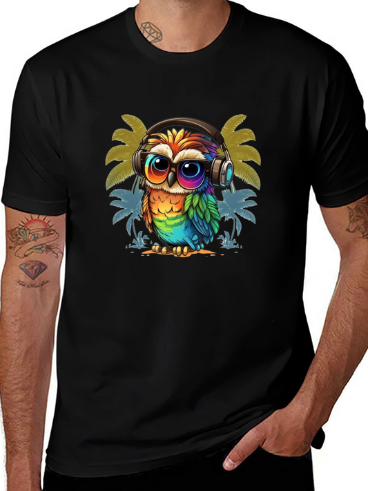Cool Owl Graphic Tee - Tropical Vibe