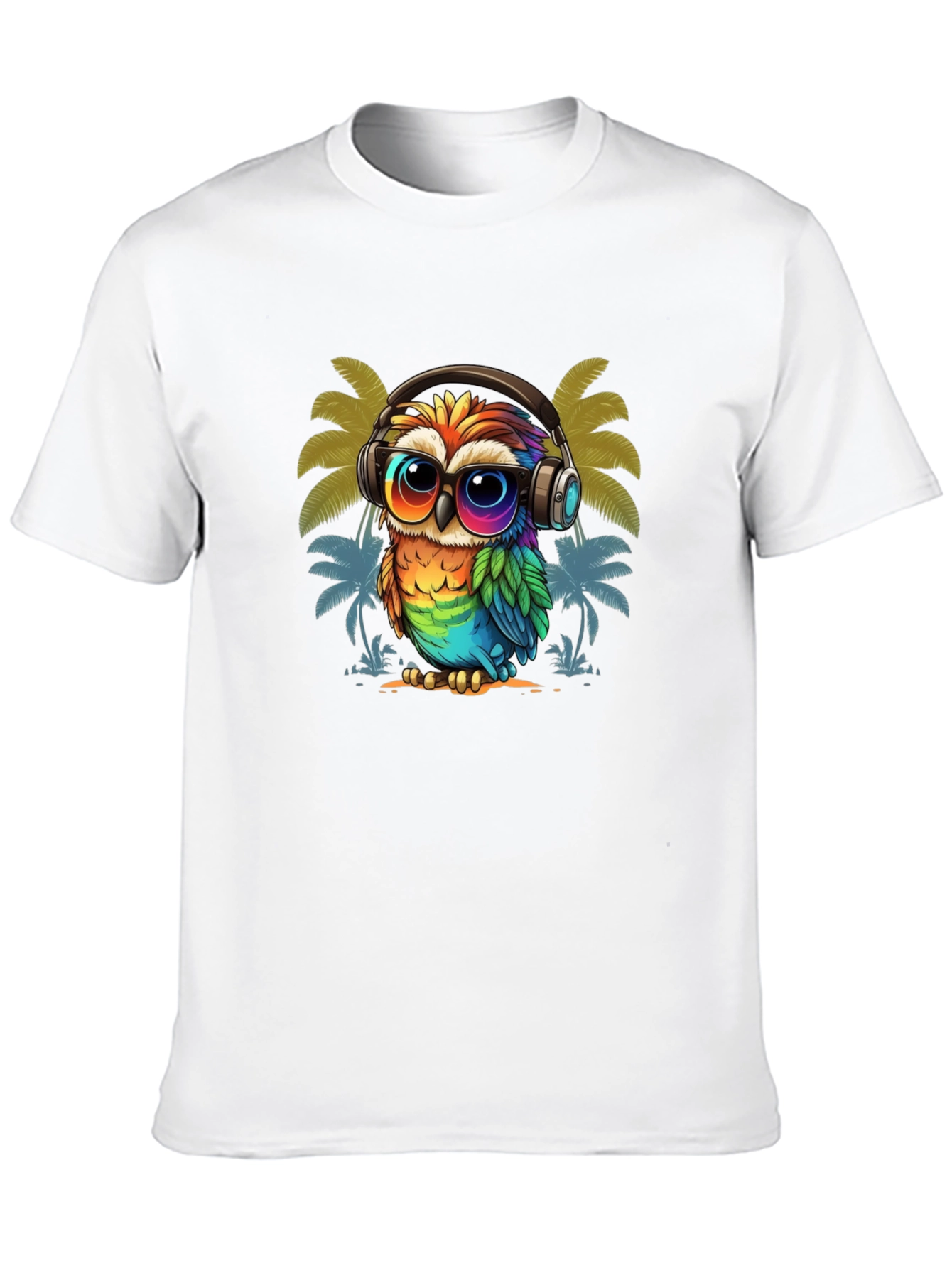 Cool Owl Graphic Tee - Tropical Vibe
