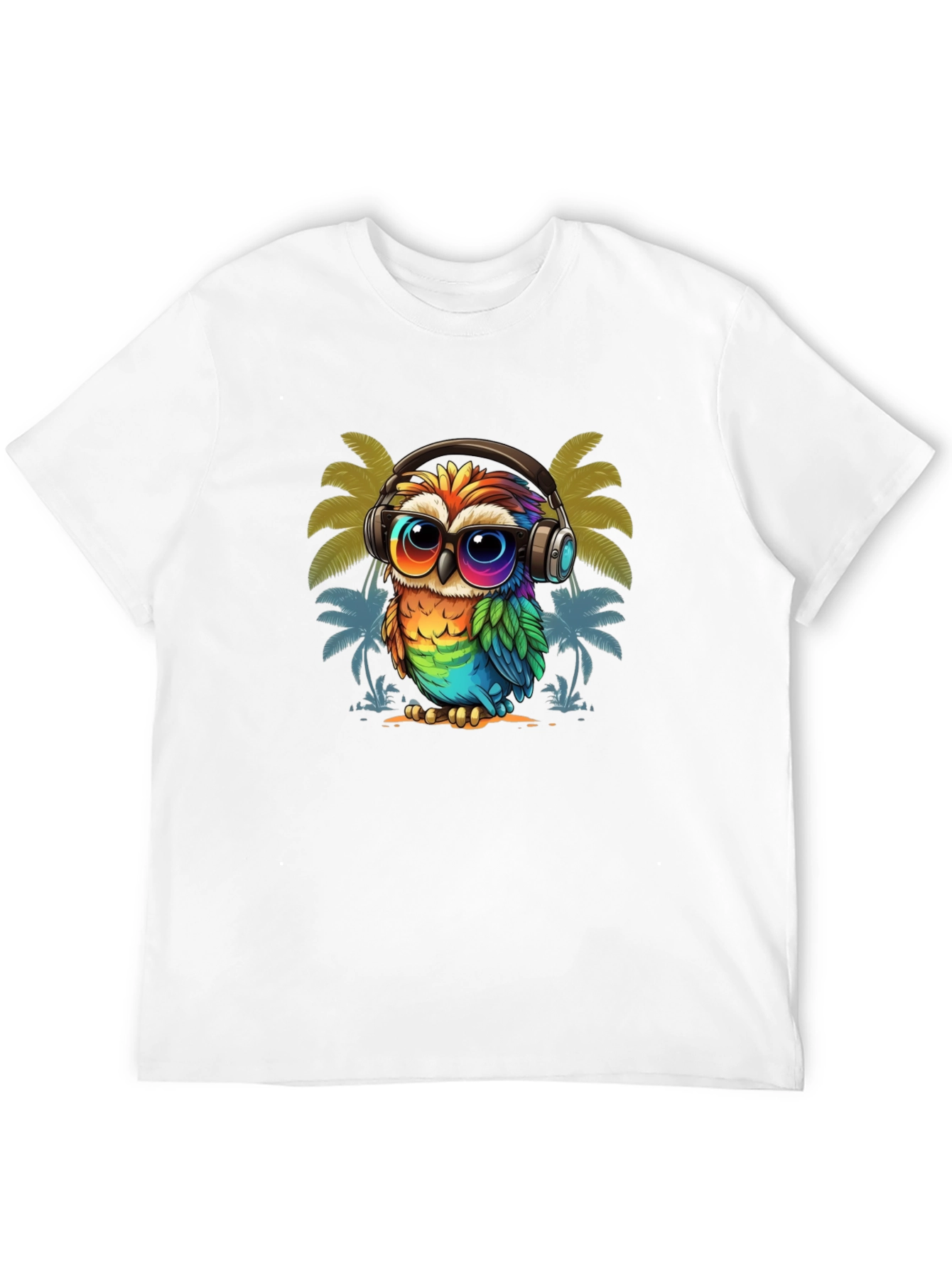 Cool Owl Graphic Tee - Tropical Vibe