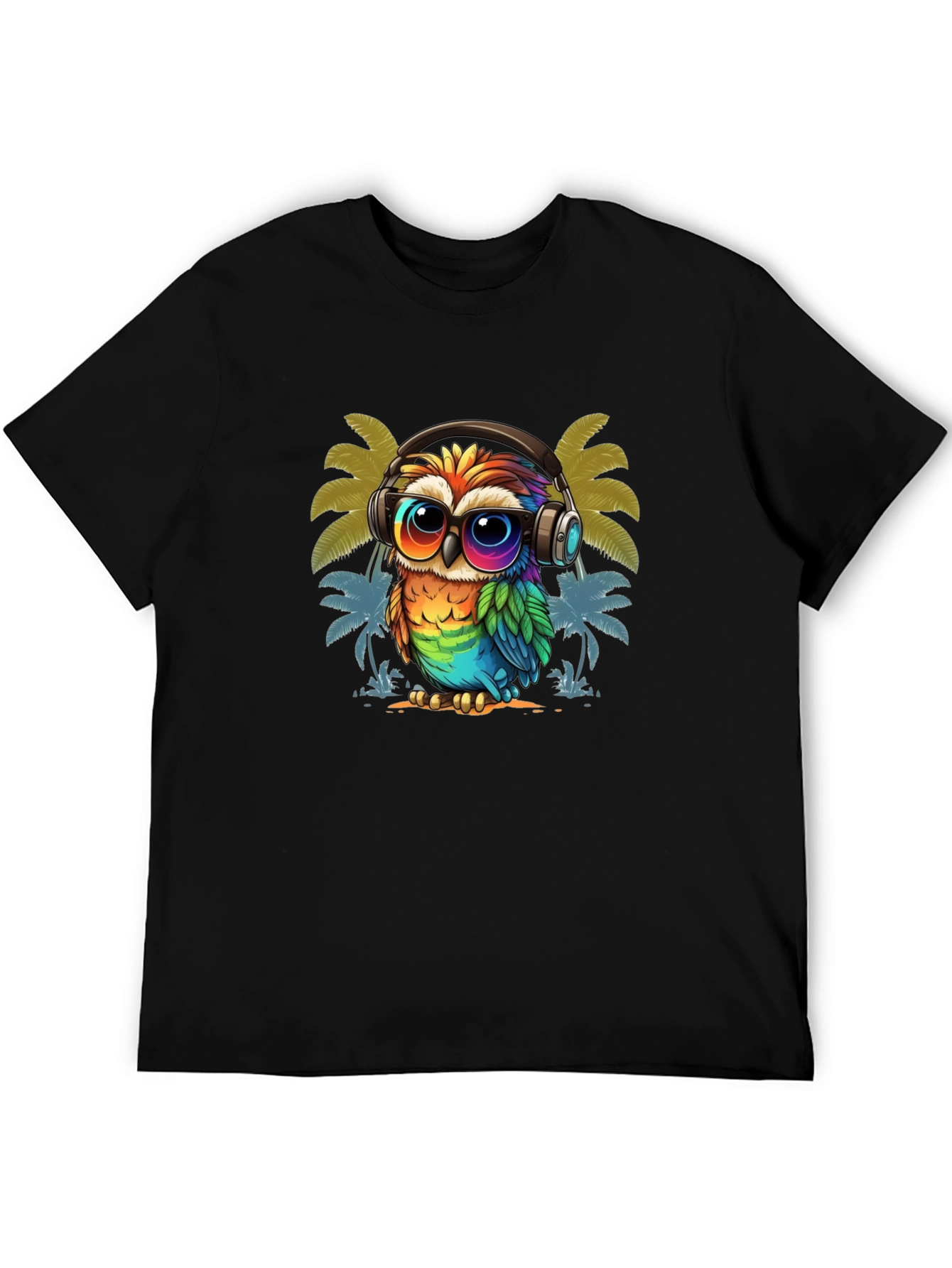 Cool Owl Graphic Tee - Tropical Vibe