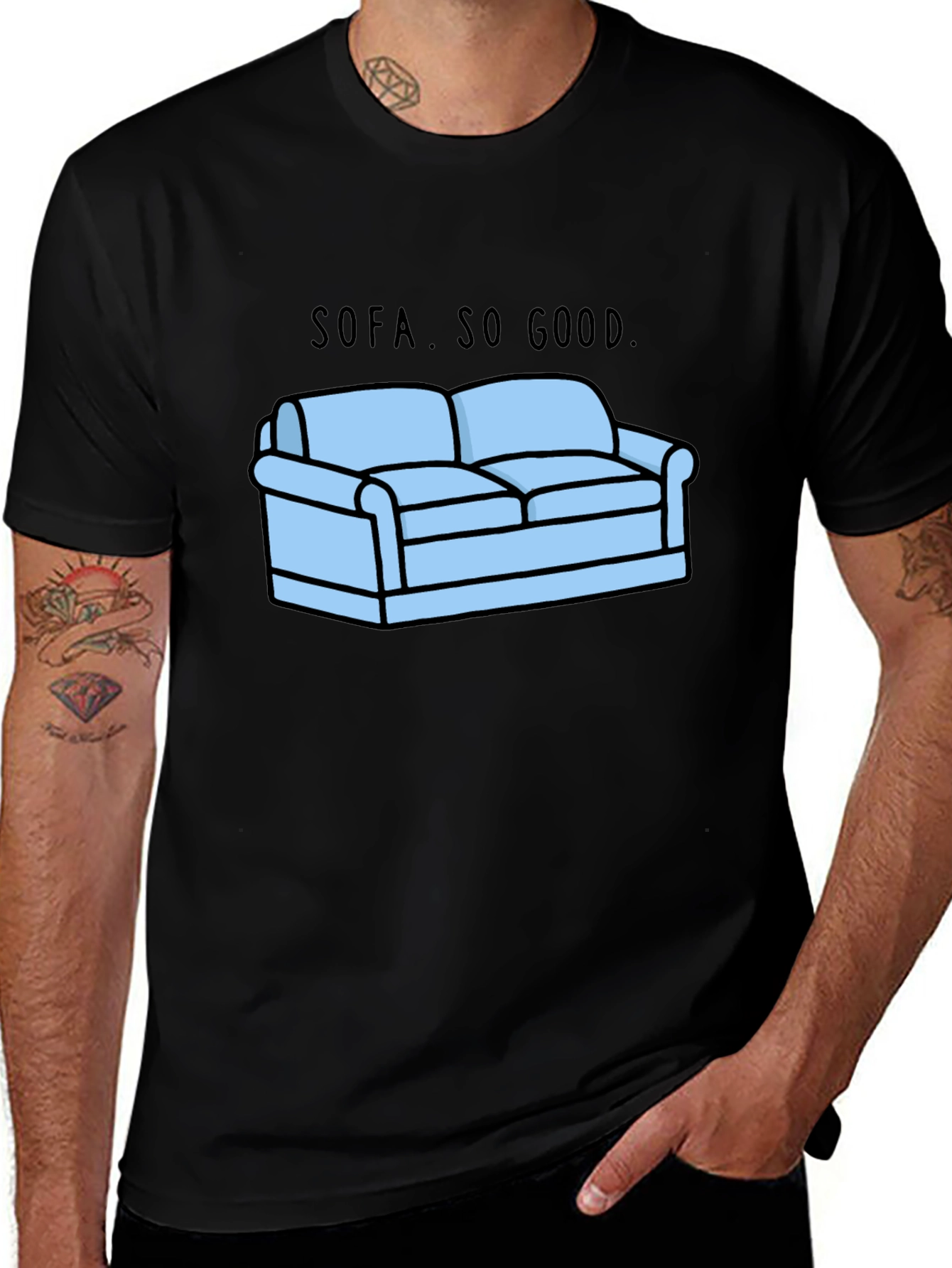 Sofa So Good Graphic T-Shirt - Black