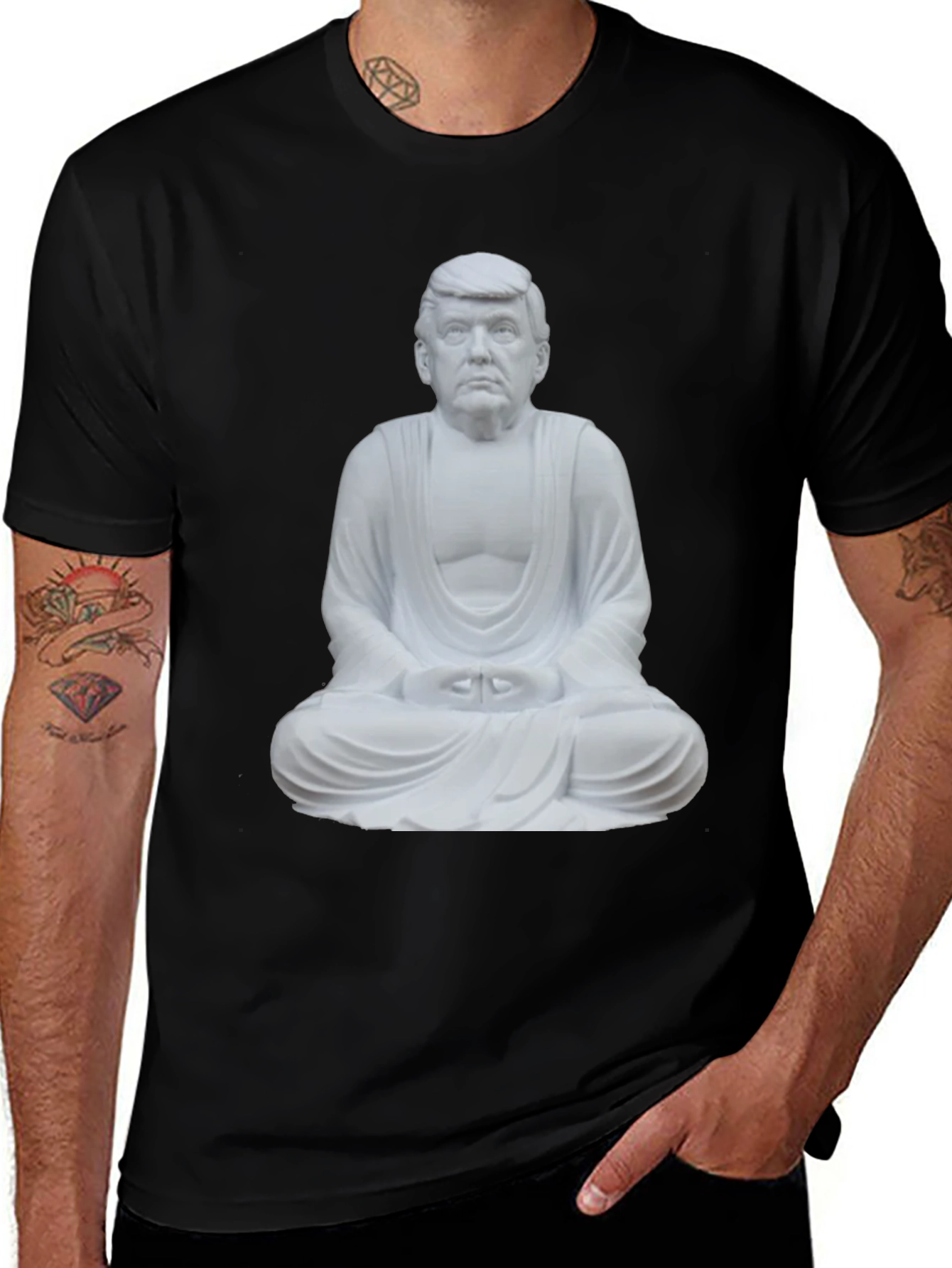 Trump Buddha Graphic Tee - Unique Political Statement Shirt