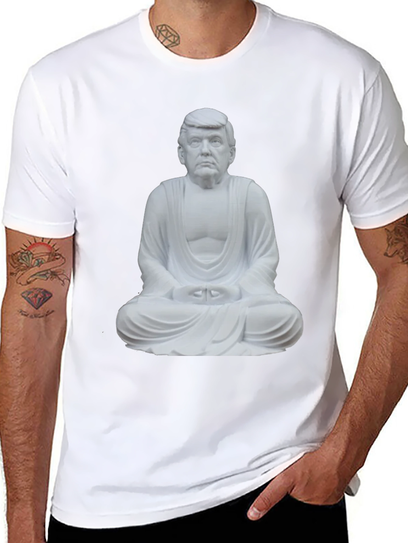 Trump Buddha Graphic Tee - Unique Political Statement Shirt
