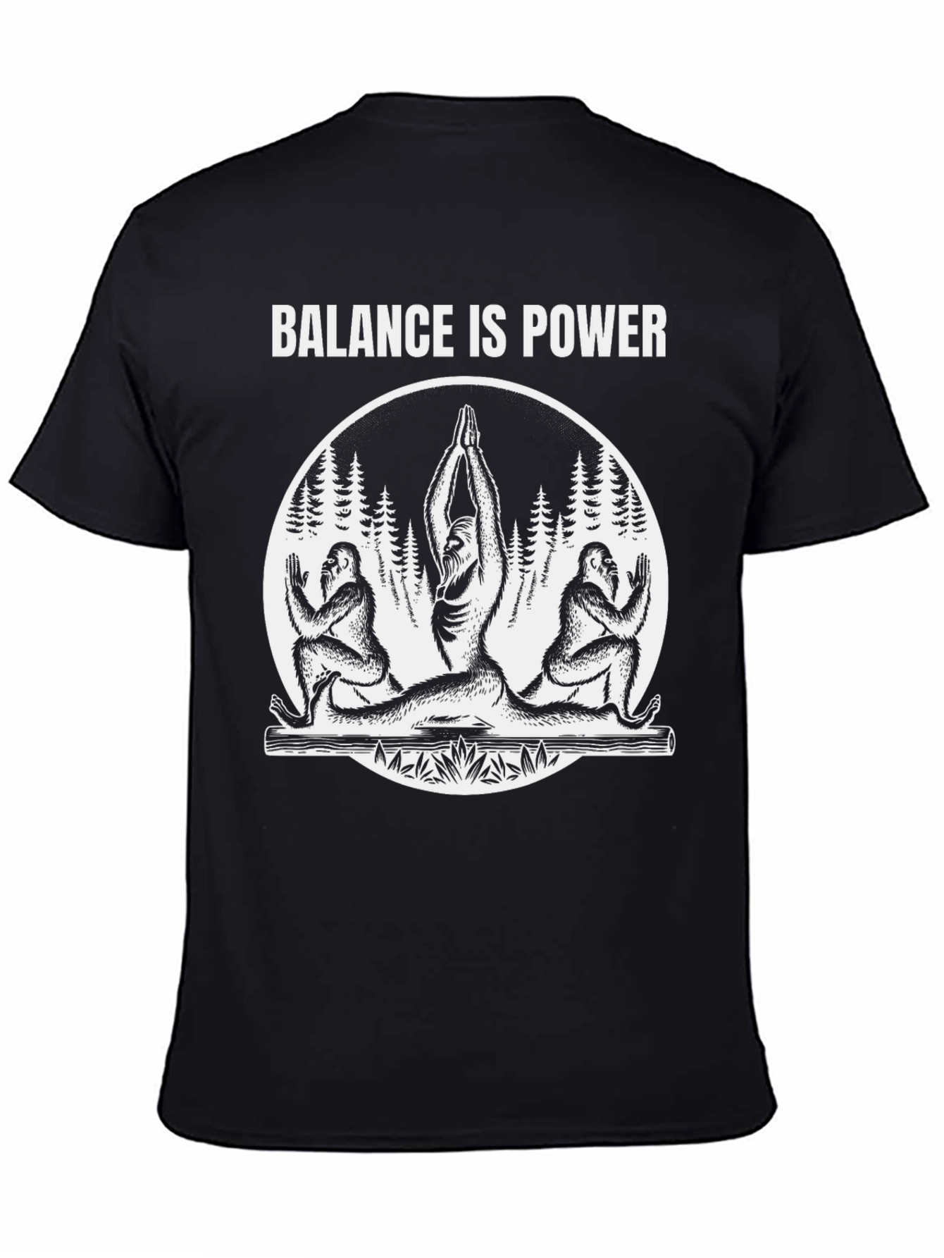 Balance Is Power Bigfoot Yoga Tee