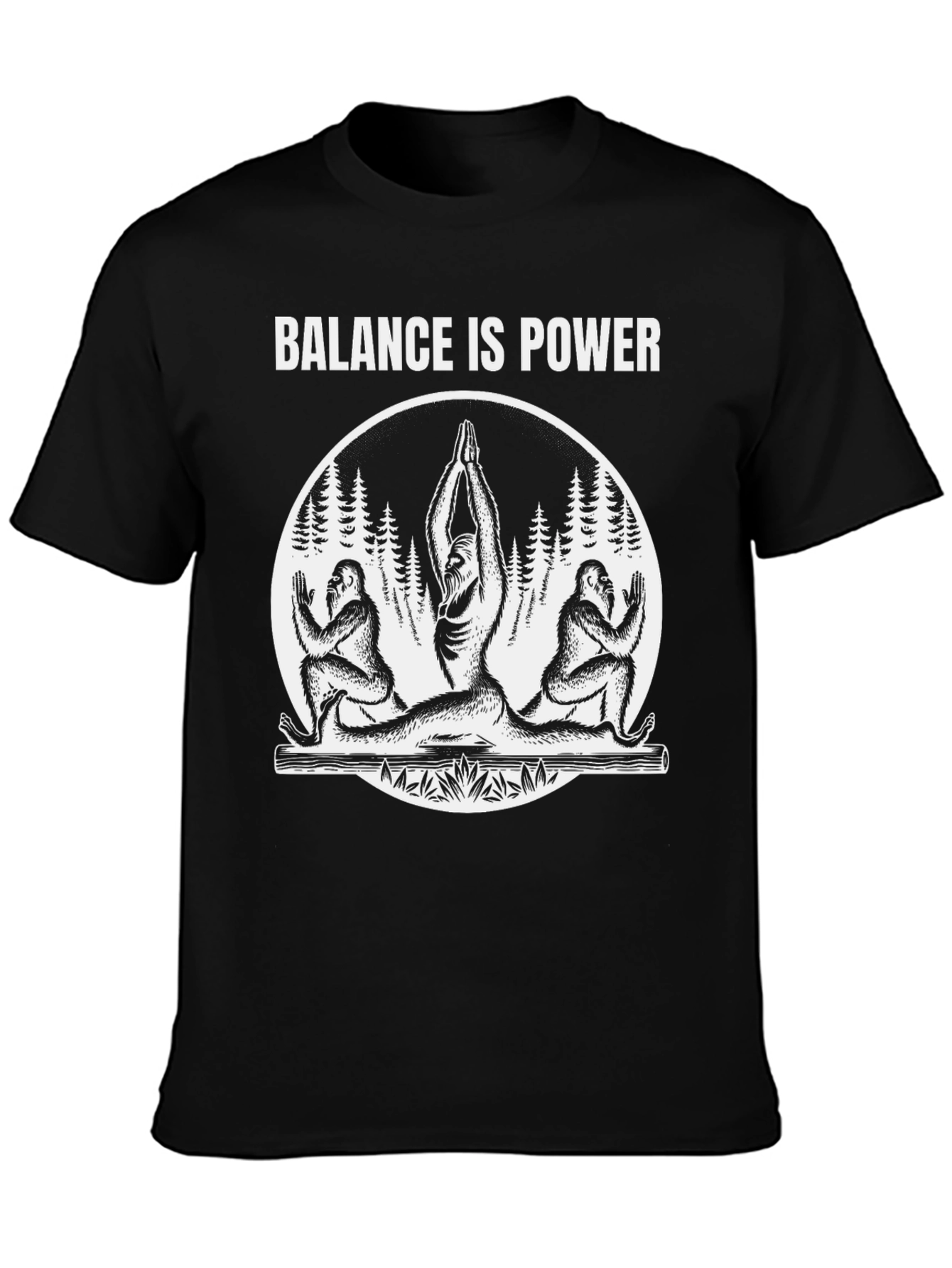Balance Is Power Bigfoot Yoga Tee