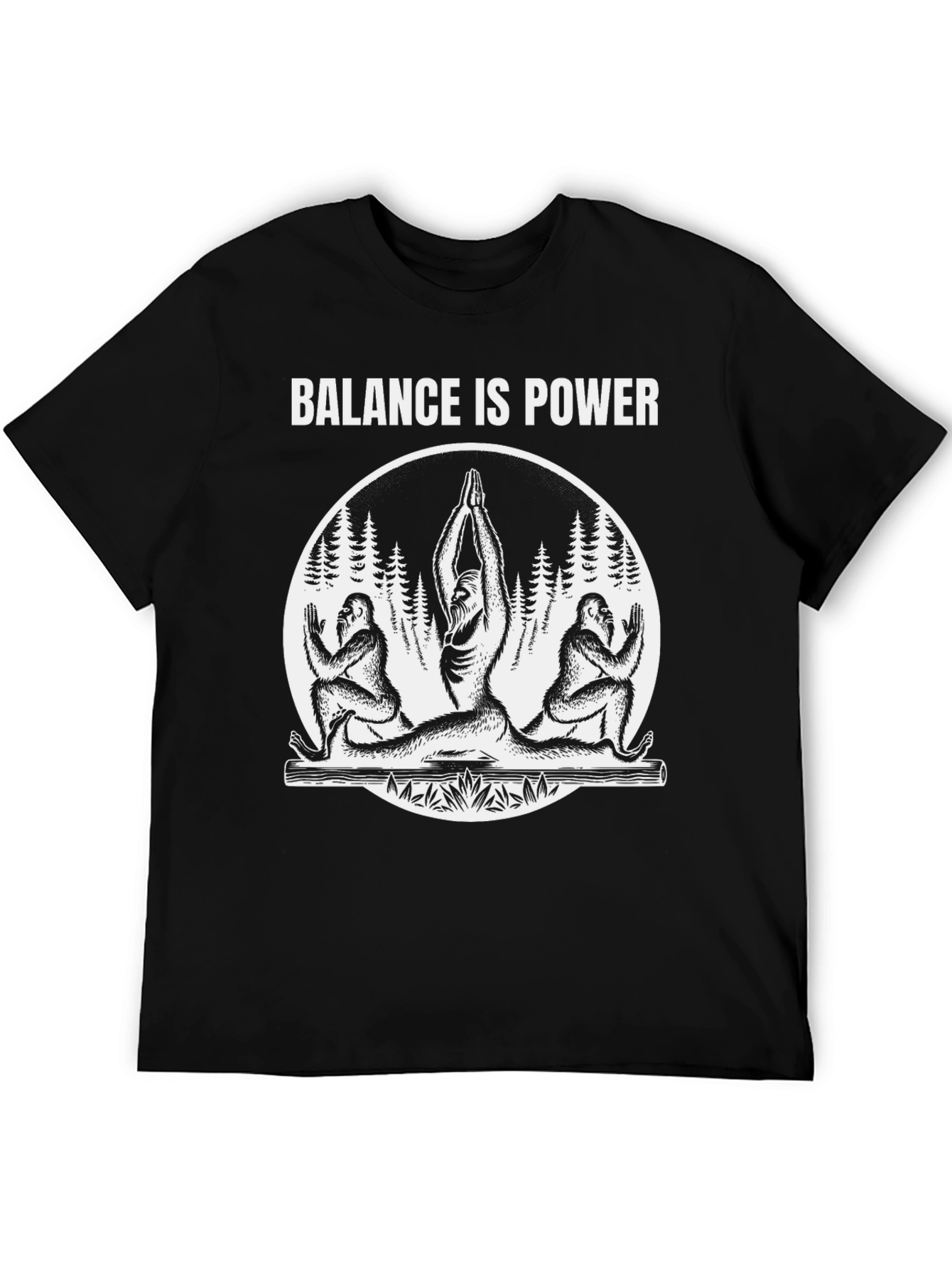 Balance Is Power Bigfoot Yoga Tee