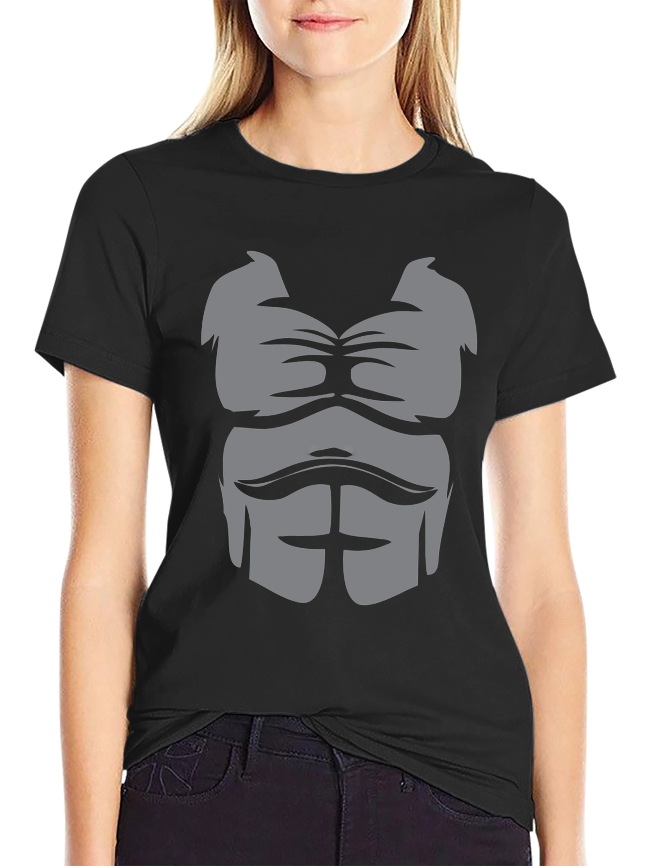 Muscle Chest Graphic Tee - Black T-Shirt