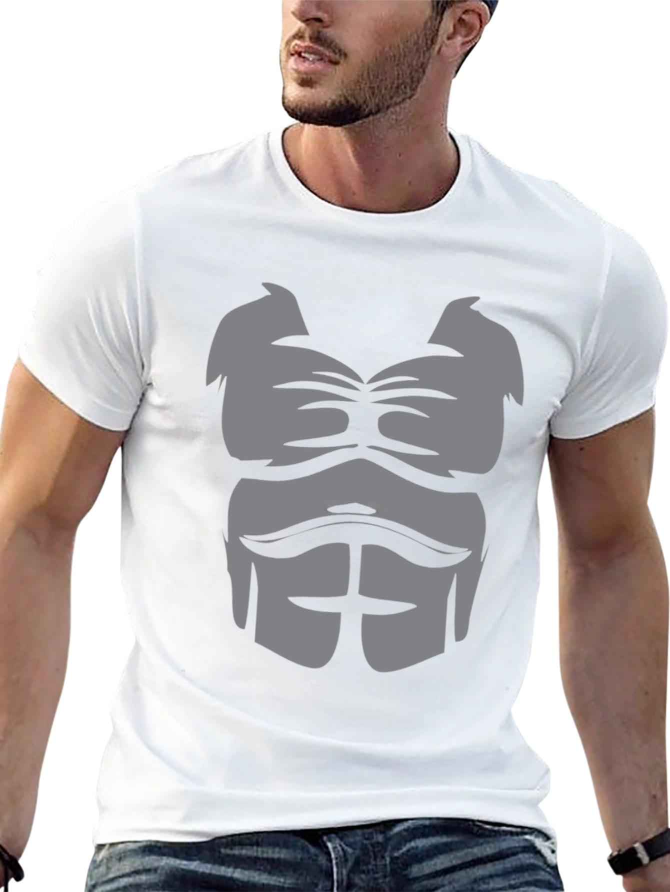Muscle Chest Graphic Tee - Black T-Shirt