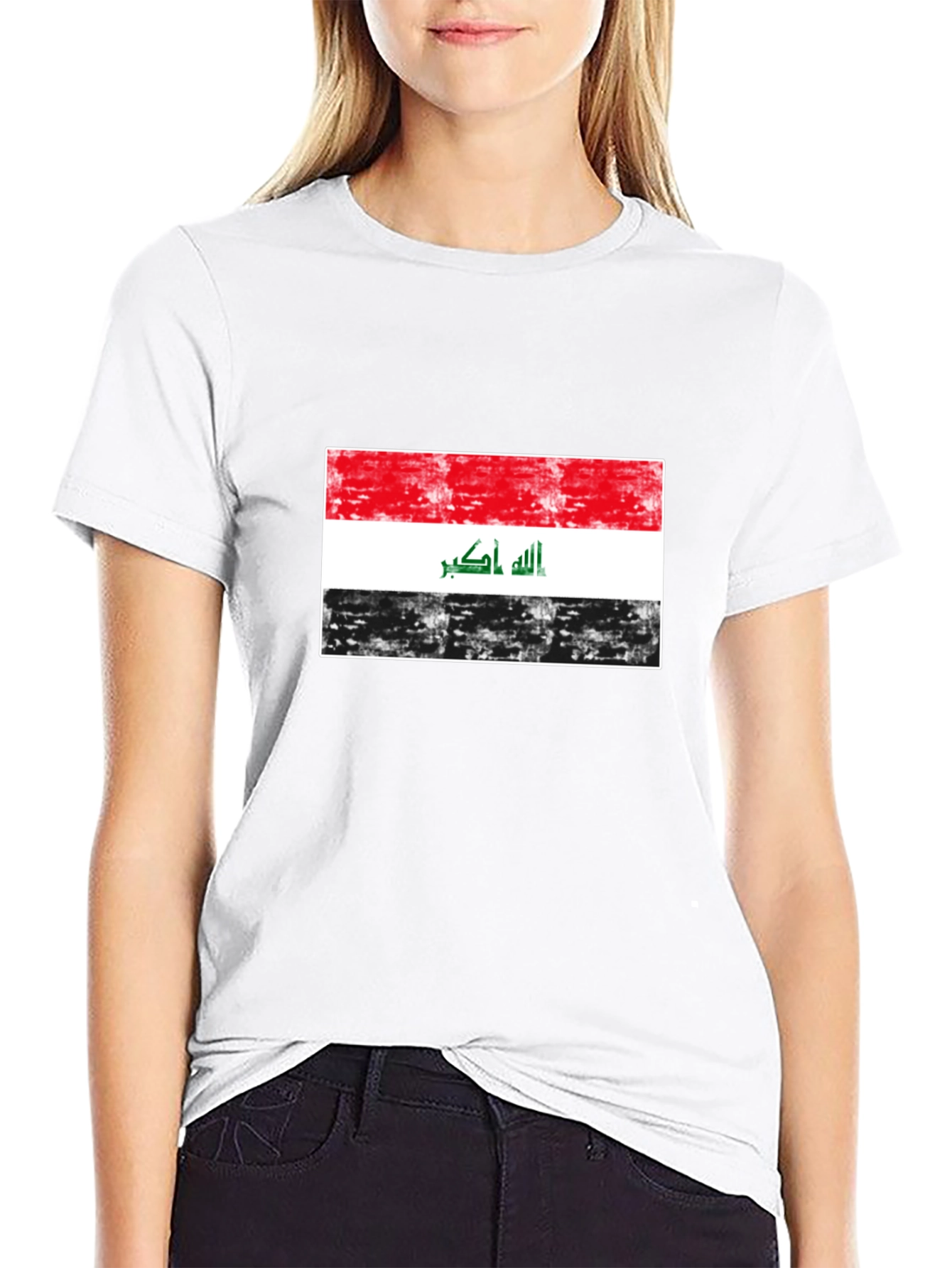 Iraq Flag T-Shirt - Distressed Design