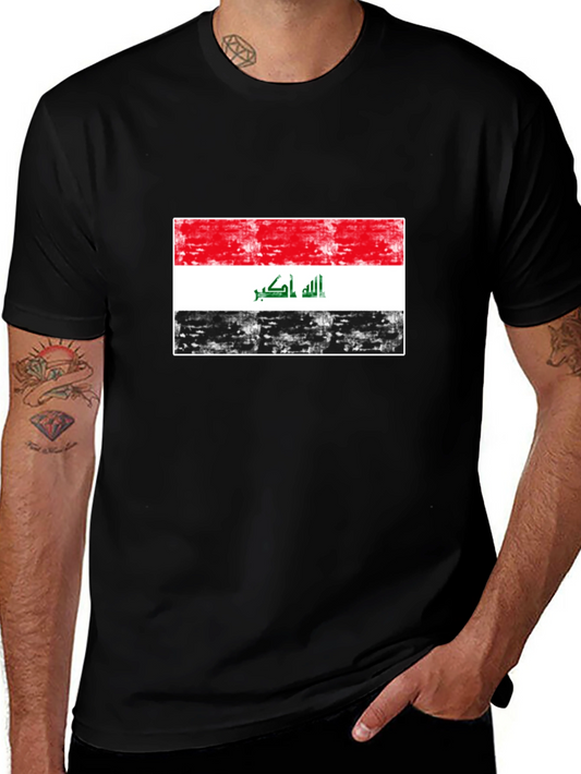 Iraq Flag T-Shirt - Distressed Design