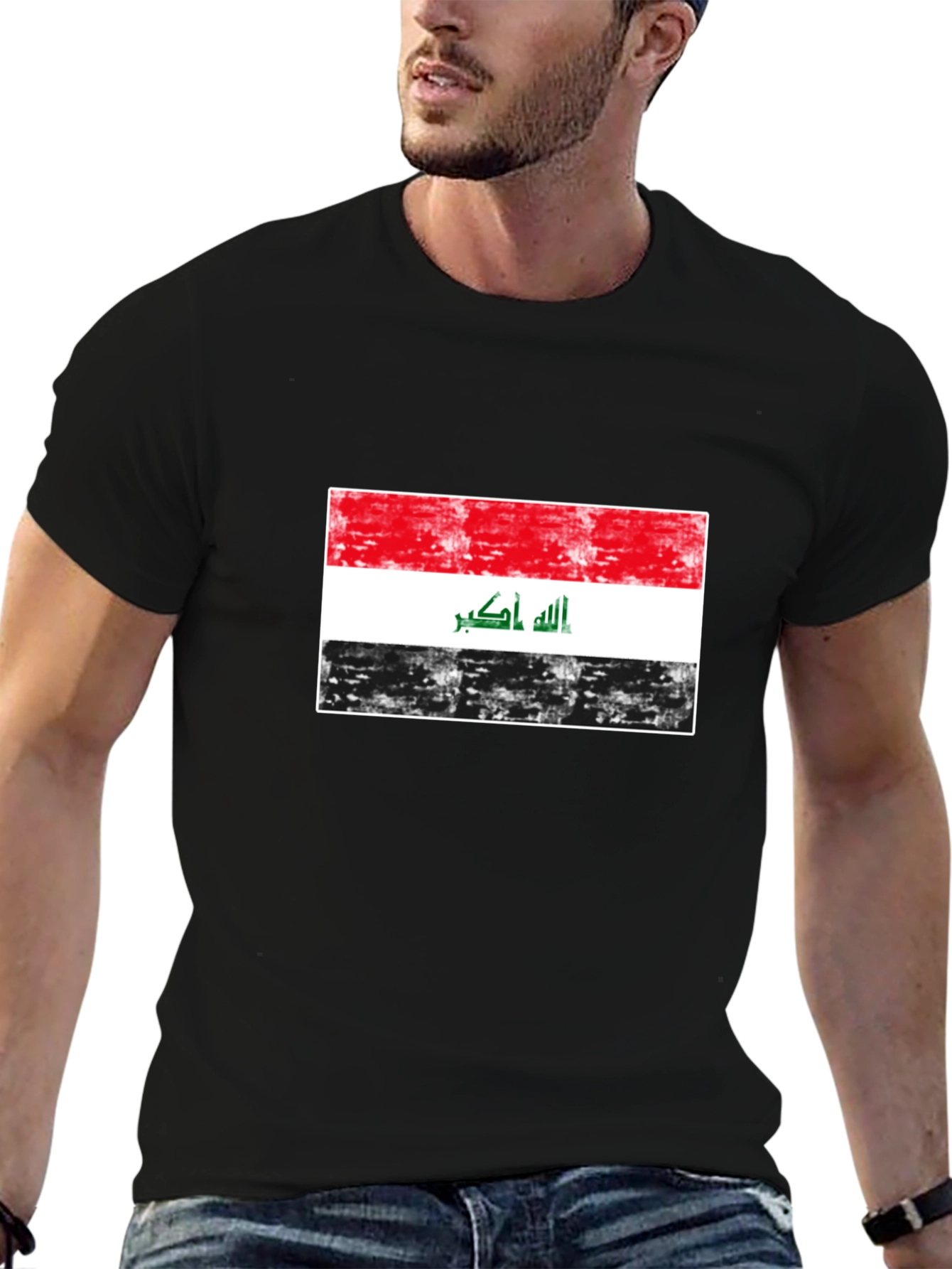 Iraq Flag T-Shirt - Distressed Design