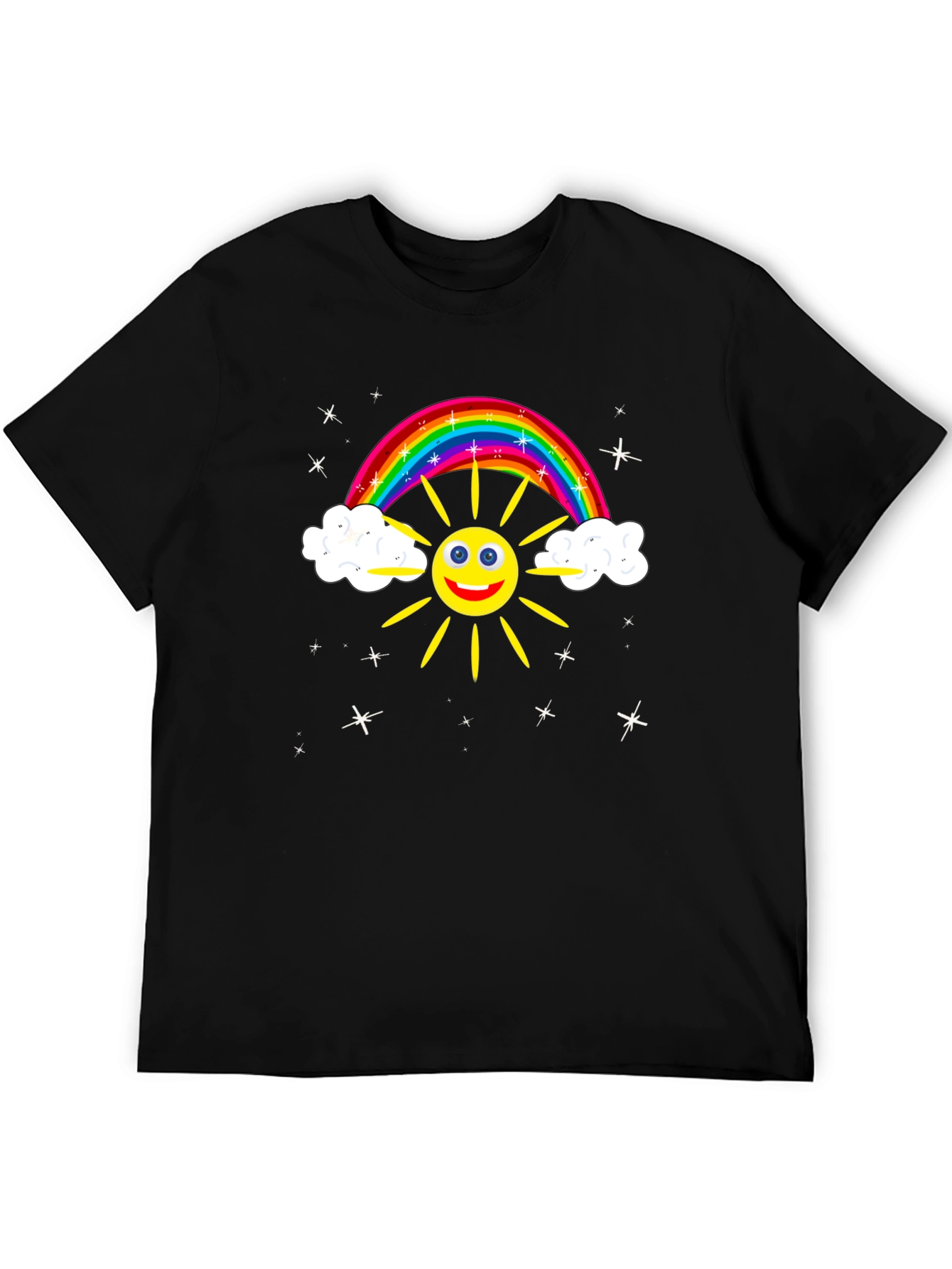 Rainbow Sun Graphic T-Shirt - Cheerful Design