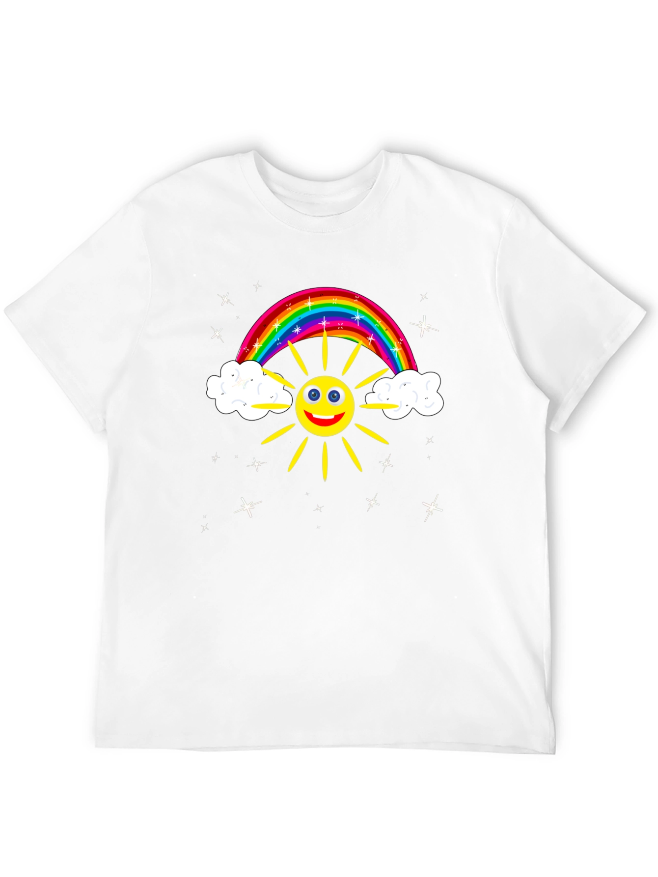 Rainbow Sun Graphic T-Shirt - Cheerful Design