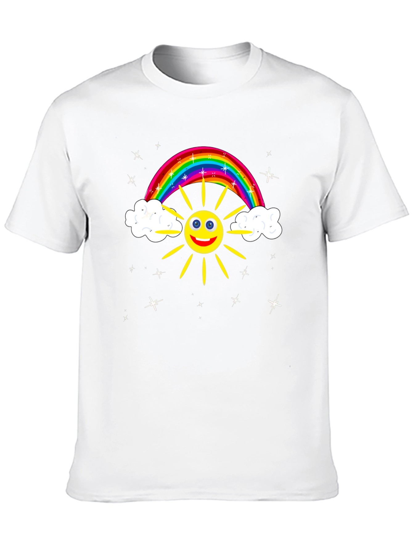Rainbow Sun Graphic T-Shirt - Cheerful Design