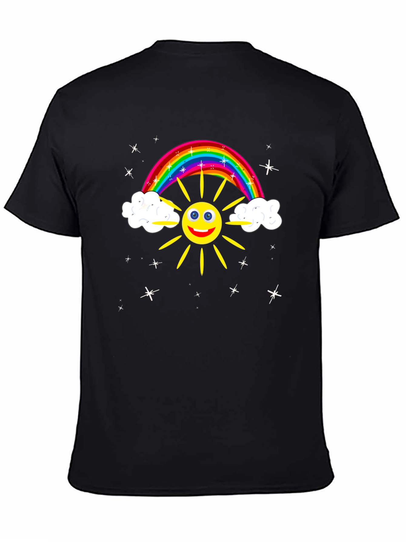 Rainbow Sun Graphic T-Shirt - Cheerful Design