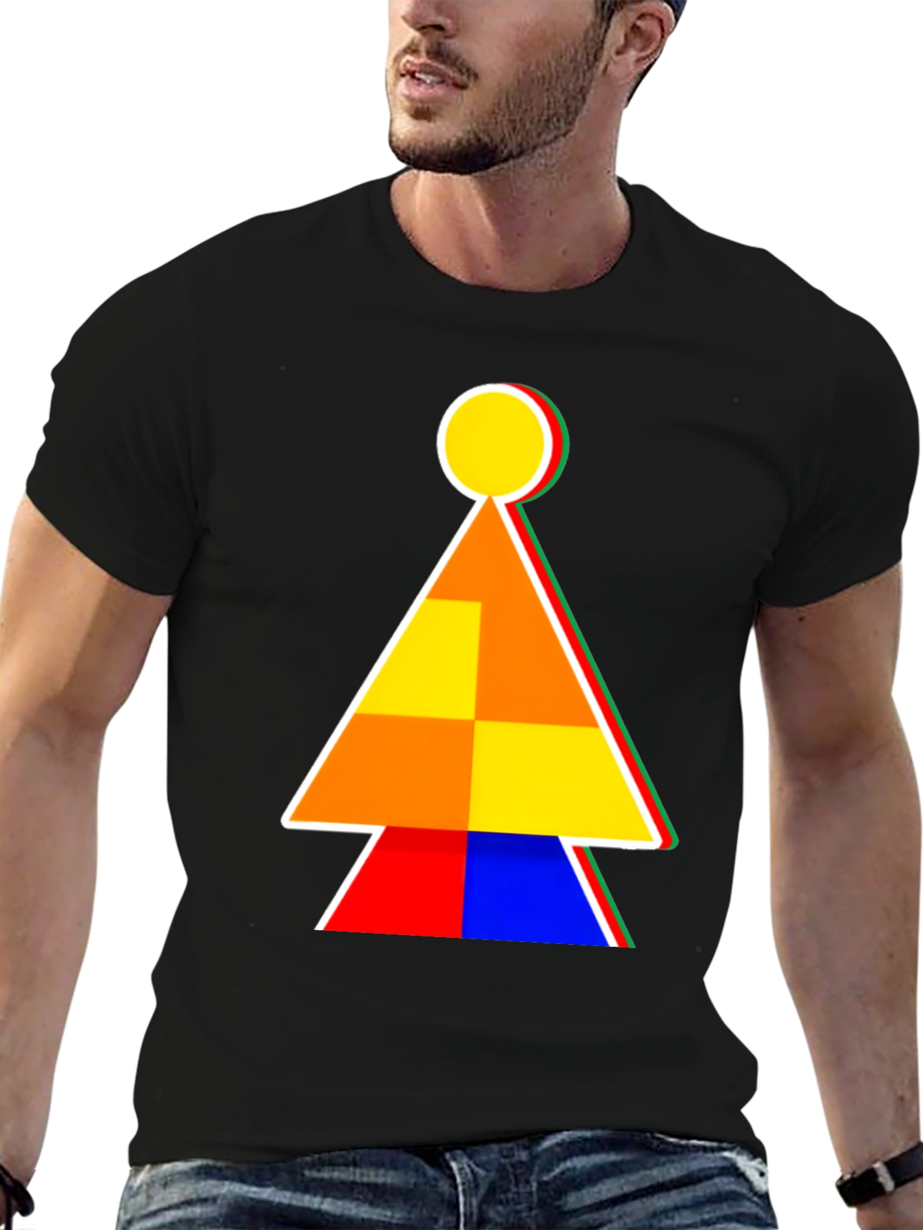 Abstract Geometric Graphic Print Tee