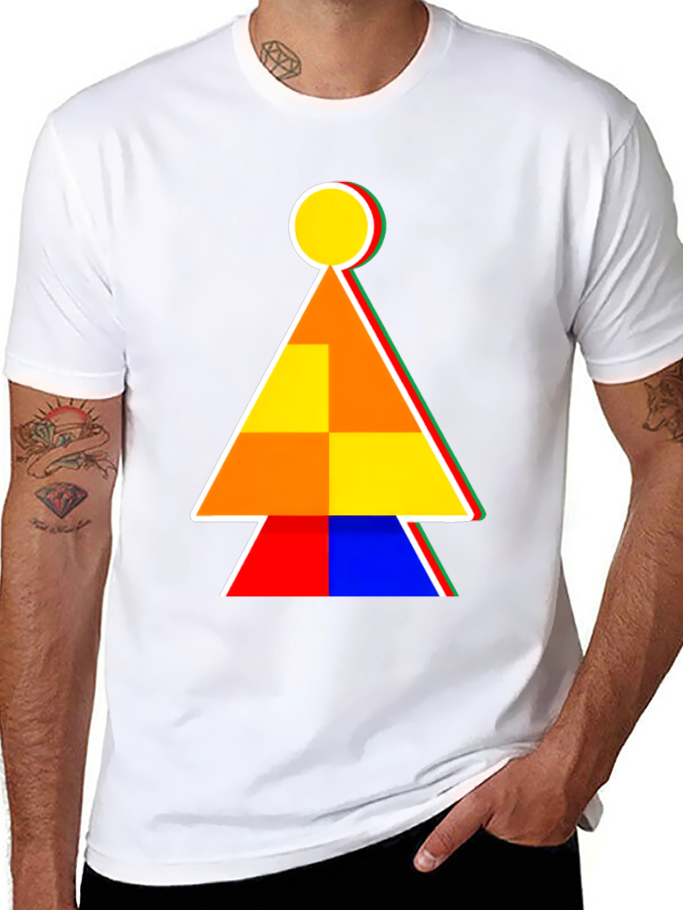 Abstract Geometric Graphic Print Tee