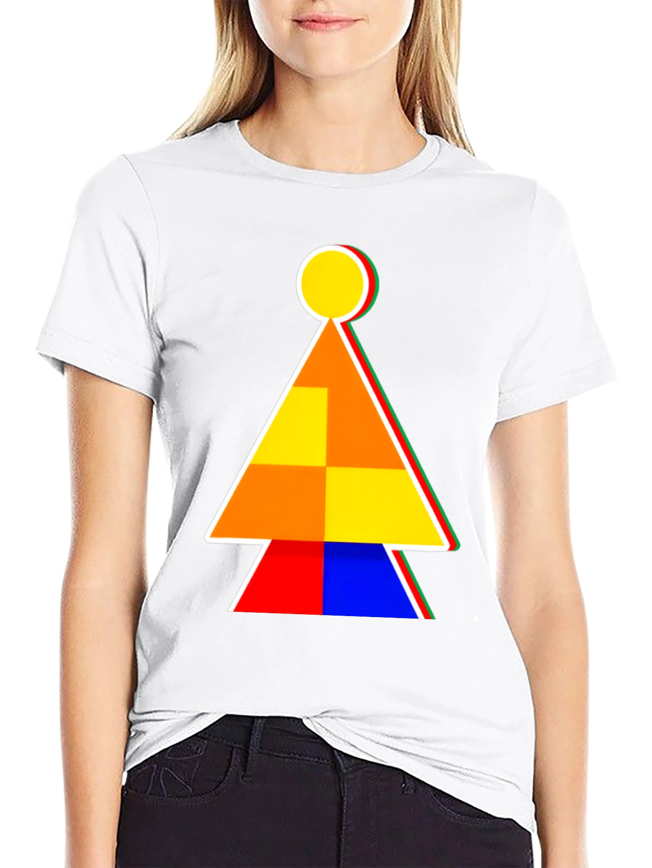 Abstract Geometric Graphic Print Tee