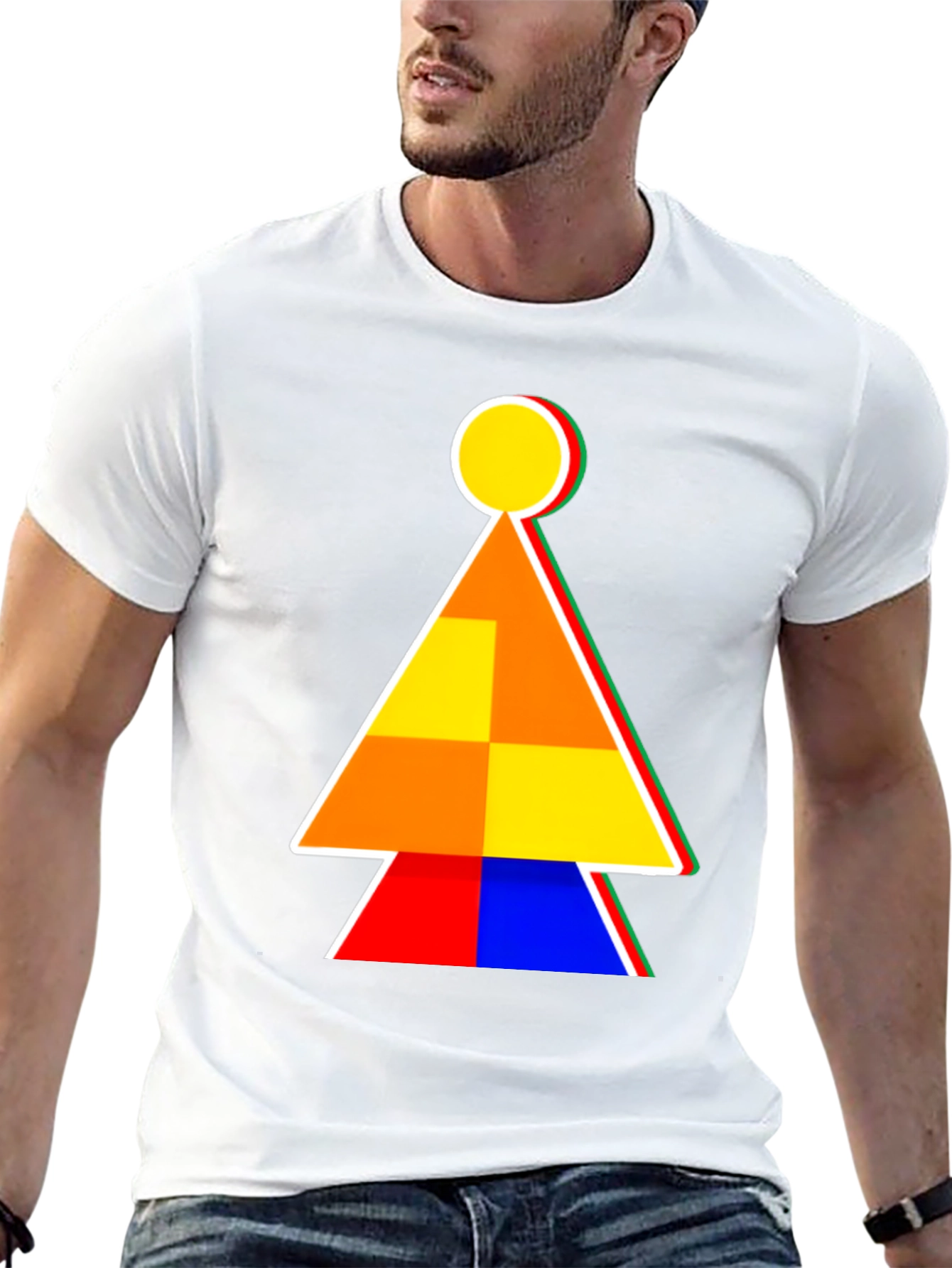 Abstract Geometric Graphic Print Tee