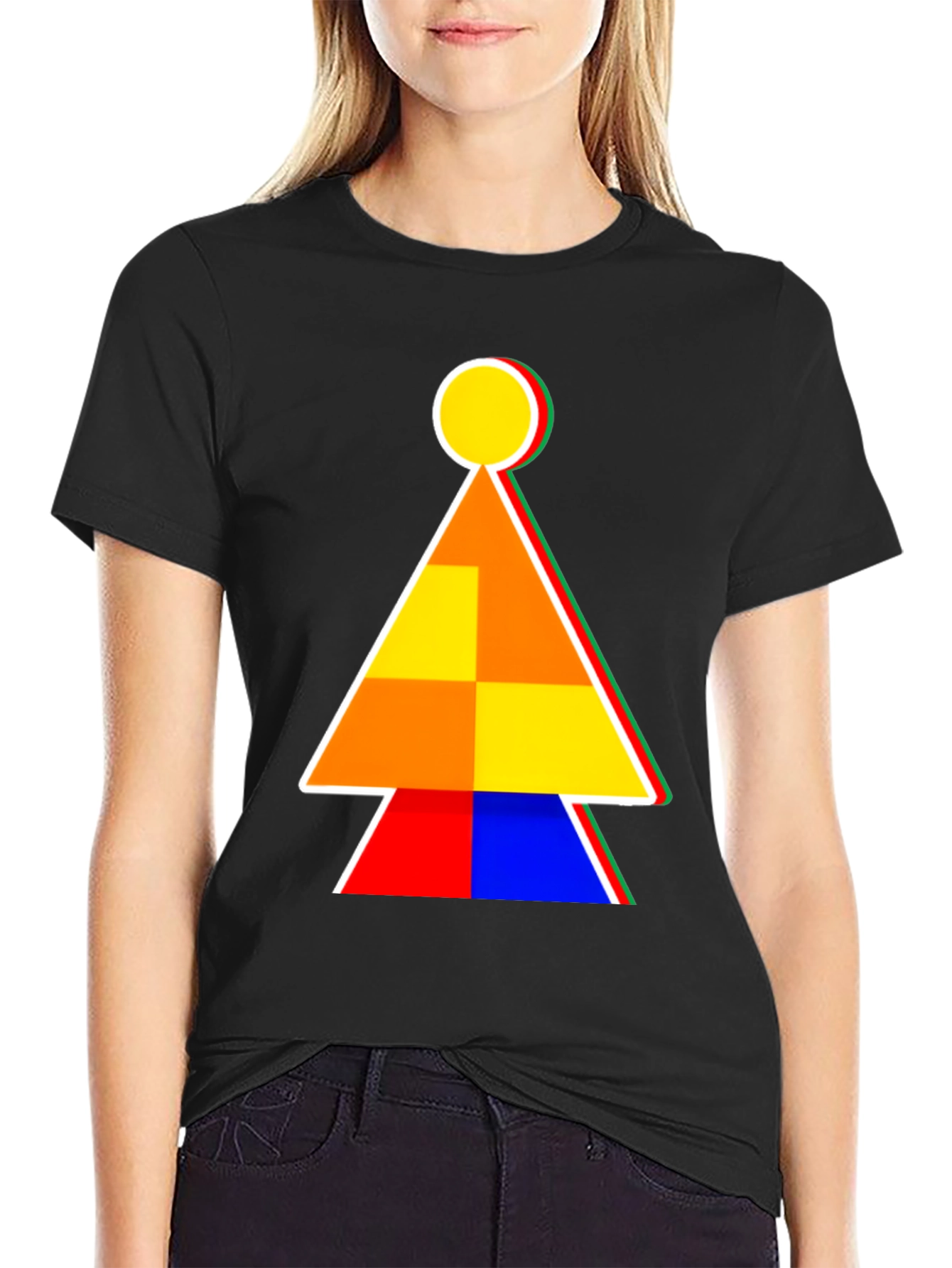 Abstract Geometric Graphic Print Tee