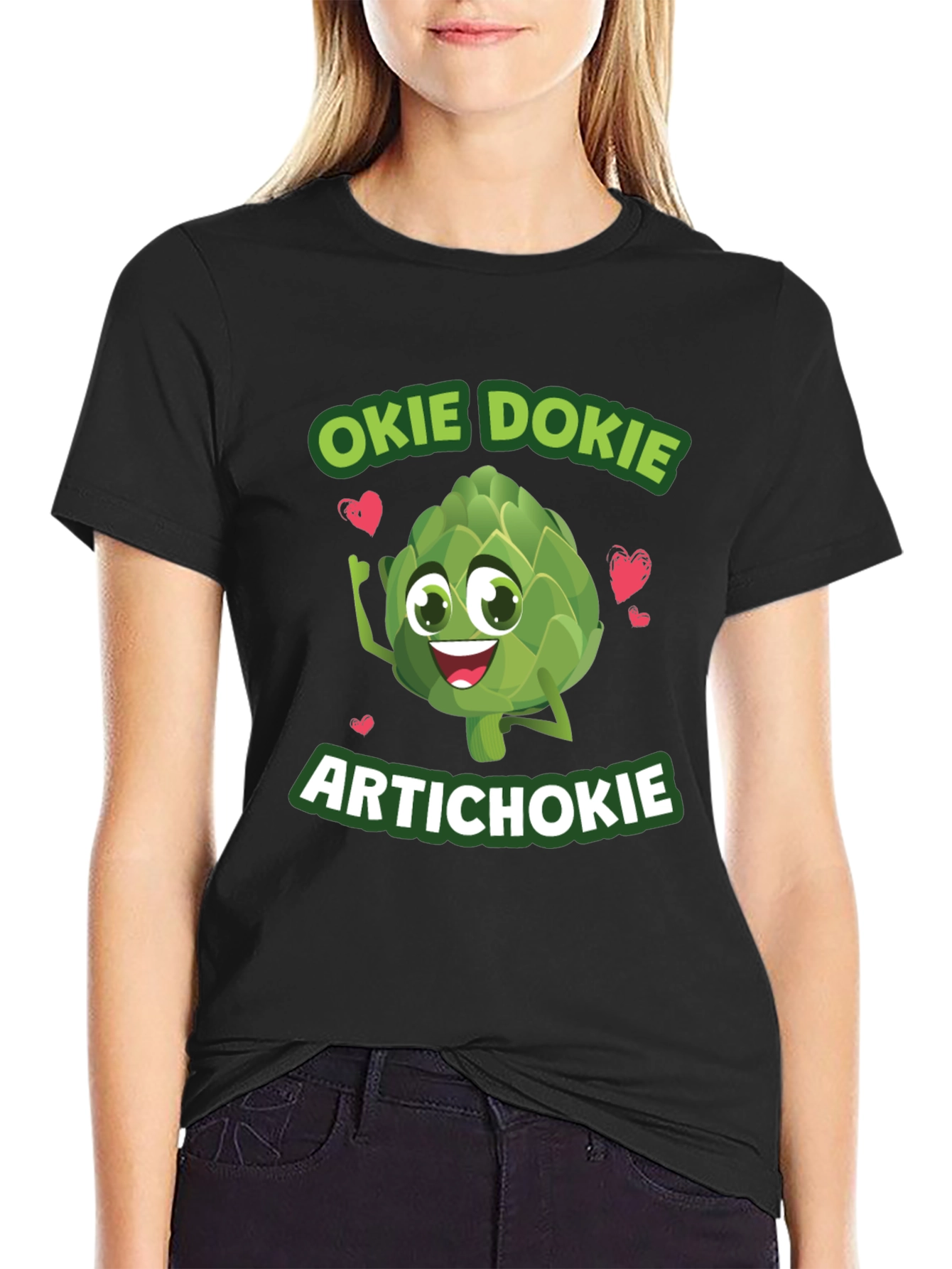 Okie Dokie Artichokie Black Graphic T-Shirt