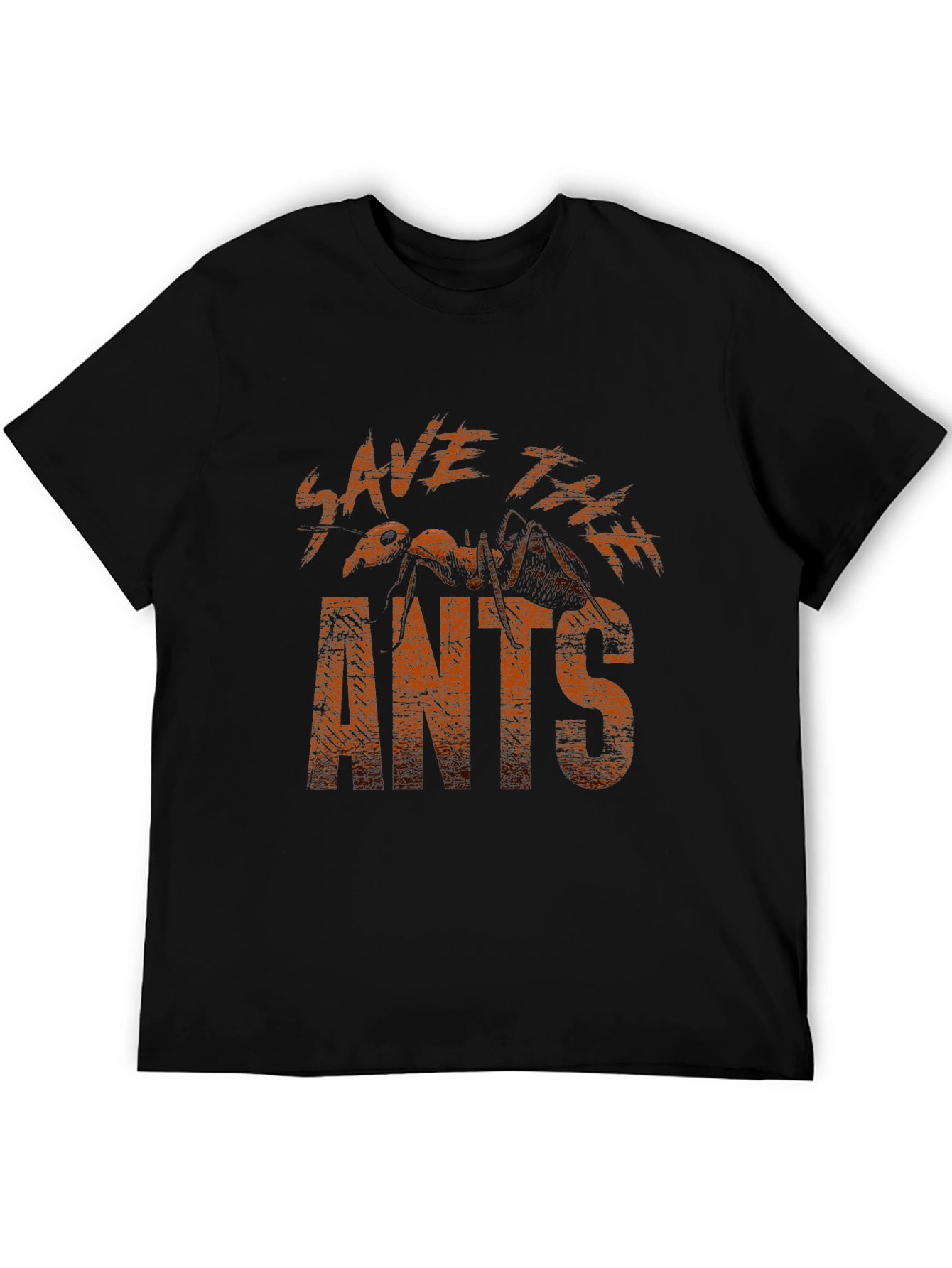 Save The Ants Graphic Tee - Black Cotton T-Shirt