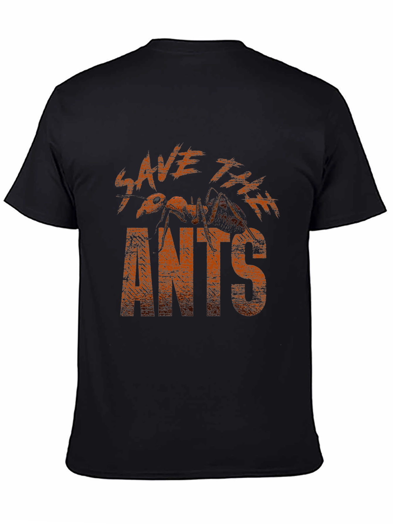 Save The Ants Graphic Tee - Black Cotton T-Shirt