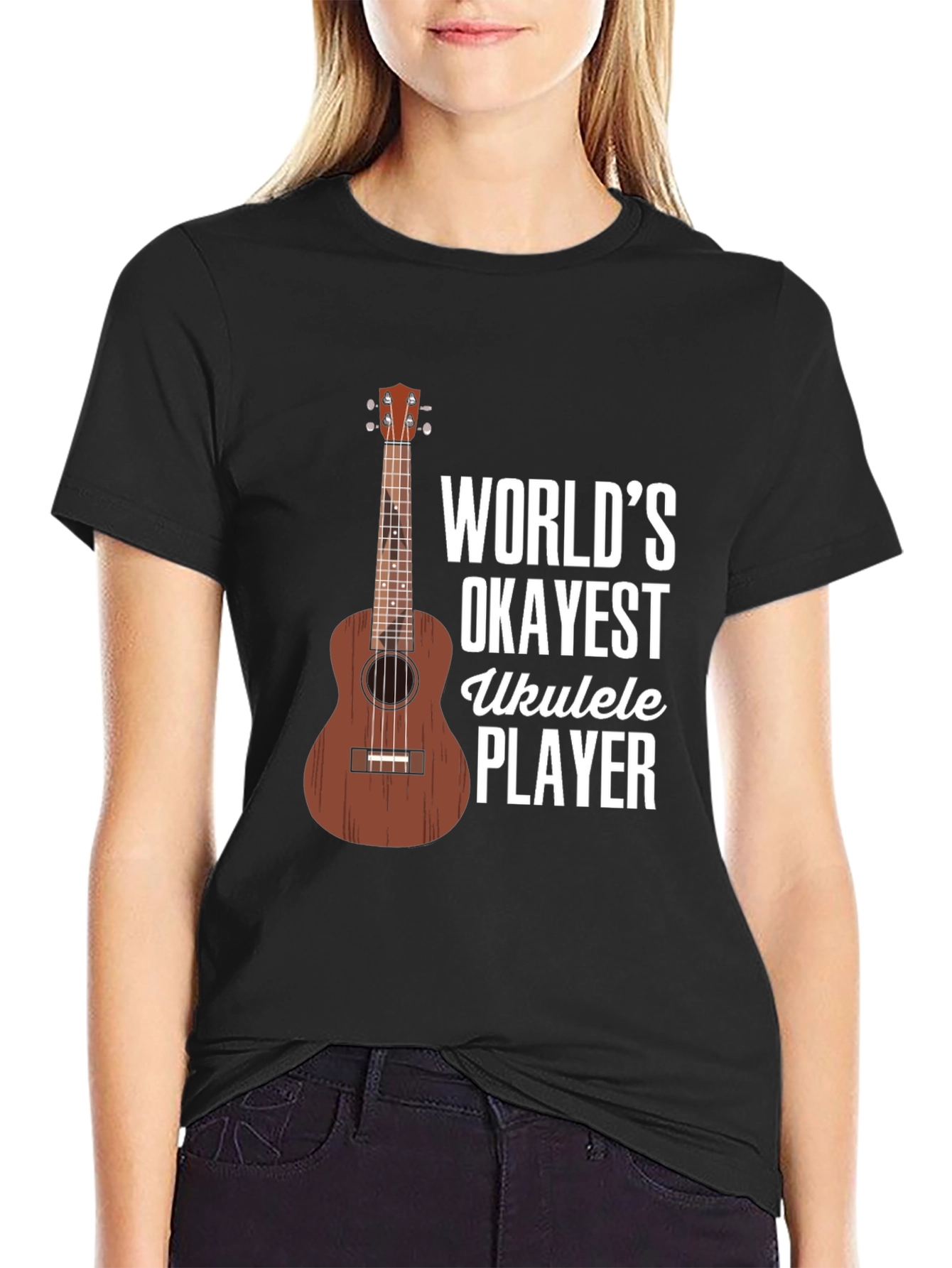 Worlds Okayest Ukulele Player Graphic T-Shirt