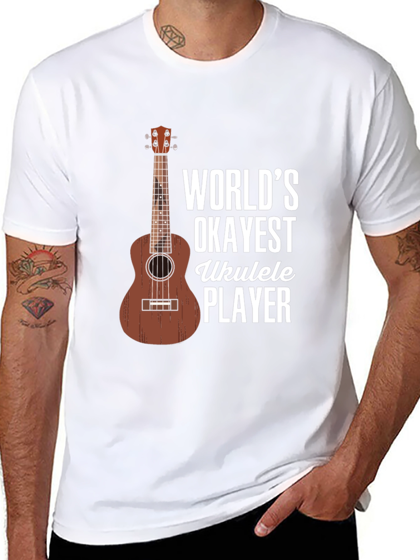 Worlds Okayest Ukulele Player Graphic T-Shirt