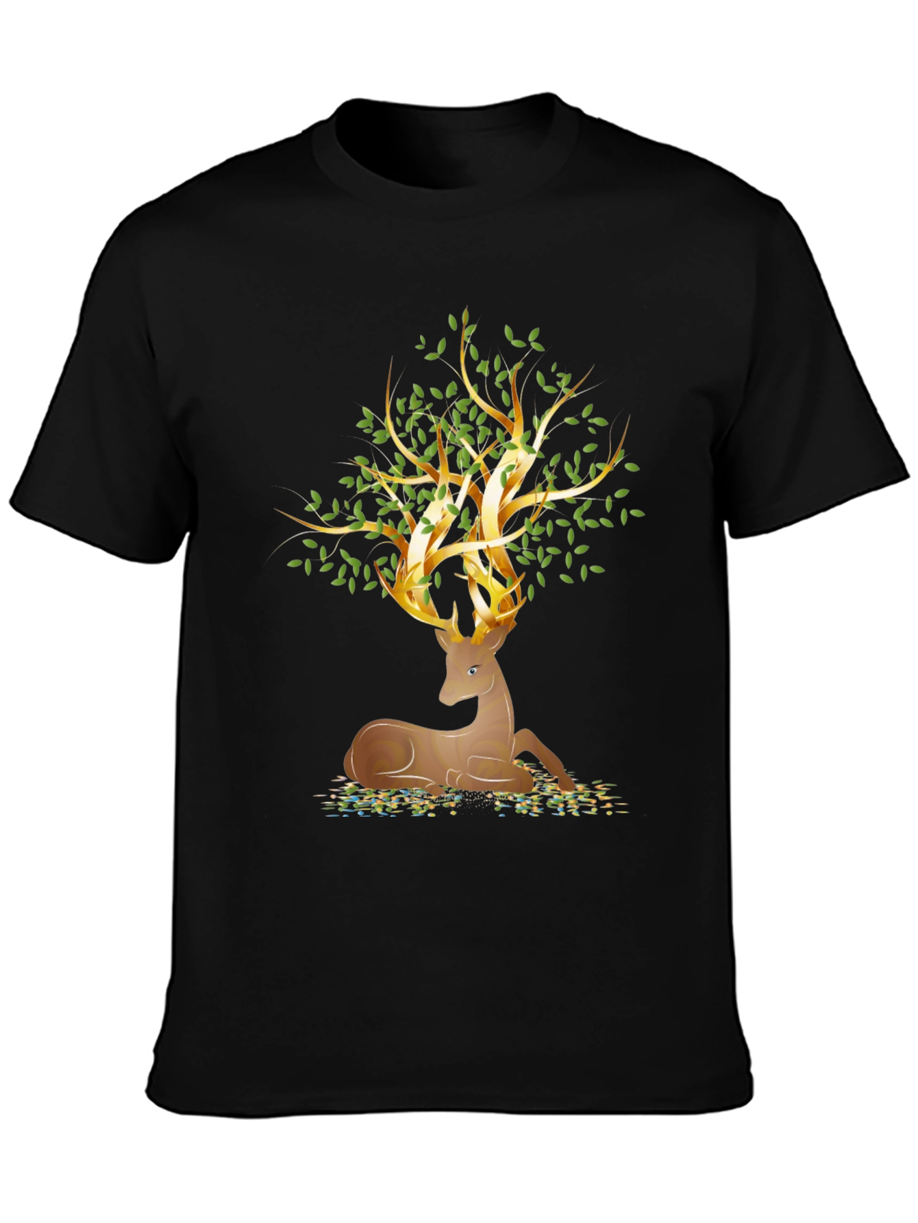 Deer Tree Graphic Tee - Nature Inspired Style