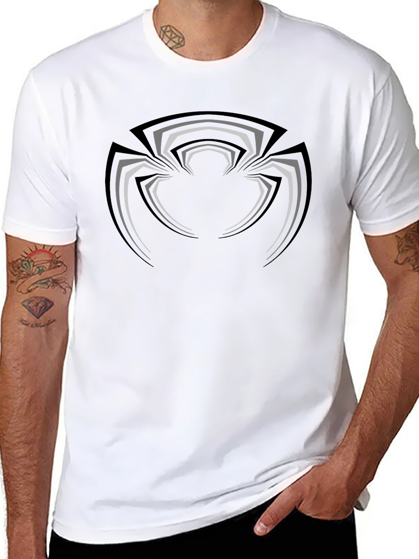 Modern Spider Graphic Black T-Shirt