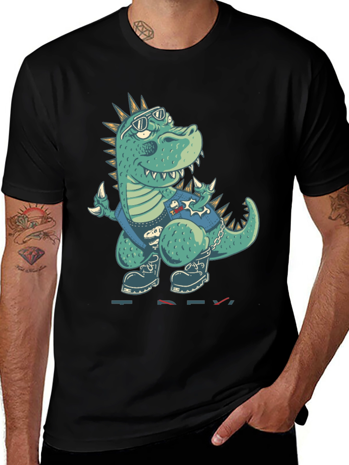 Cool Dinosaur Graphic Print T-Shirt