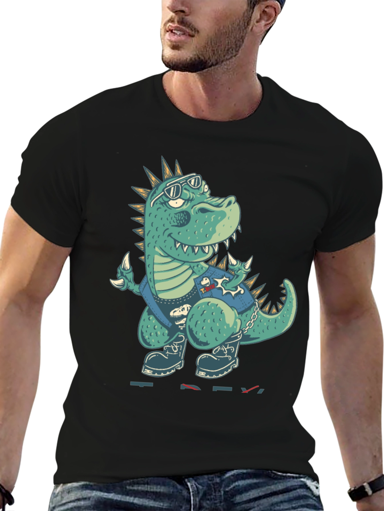 Cool Dinosaur Graphic Print T-Shirt