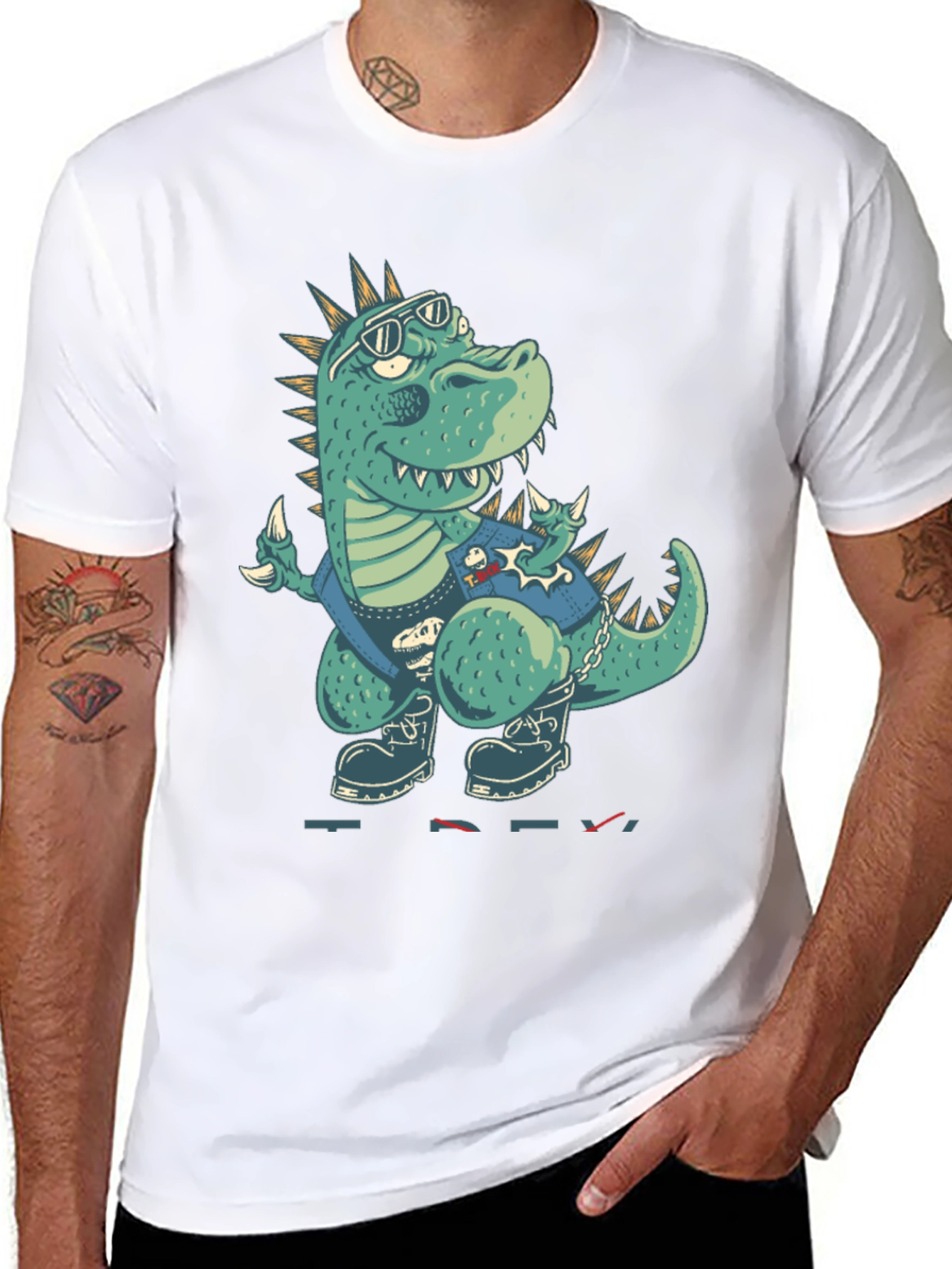 Cool Dinosaur Graphic Print T-Shirt