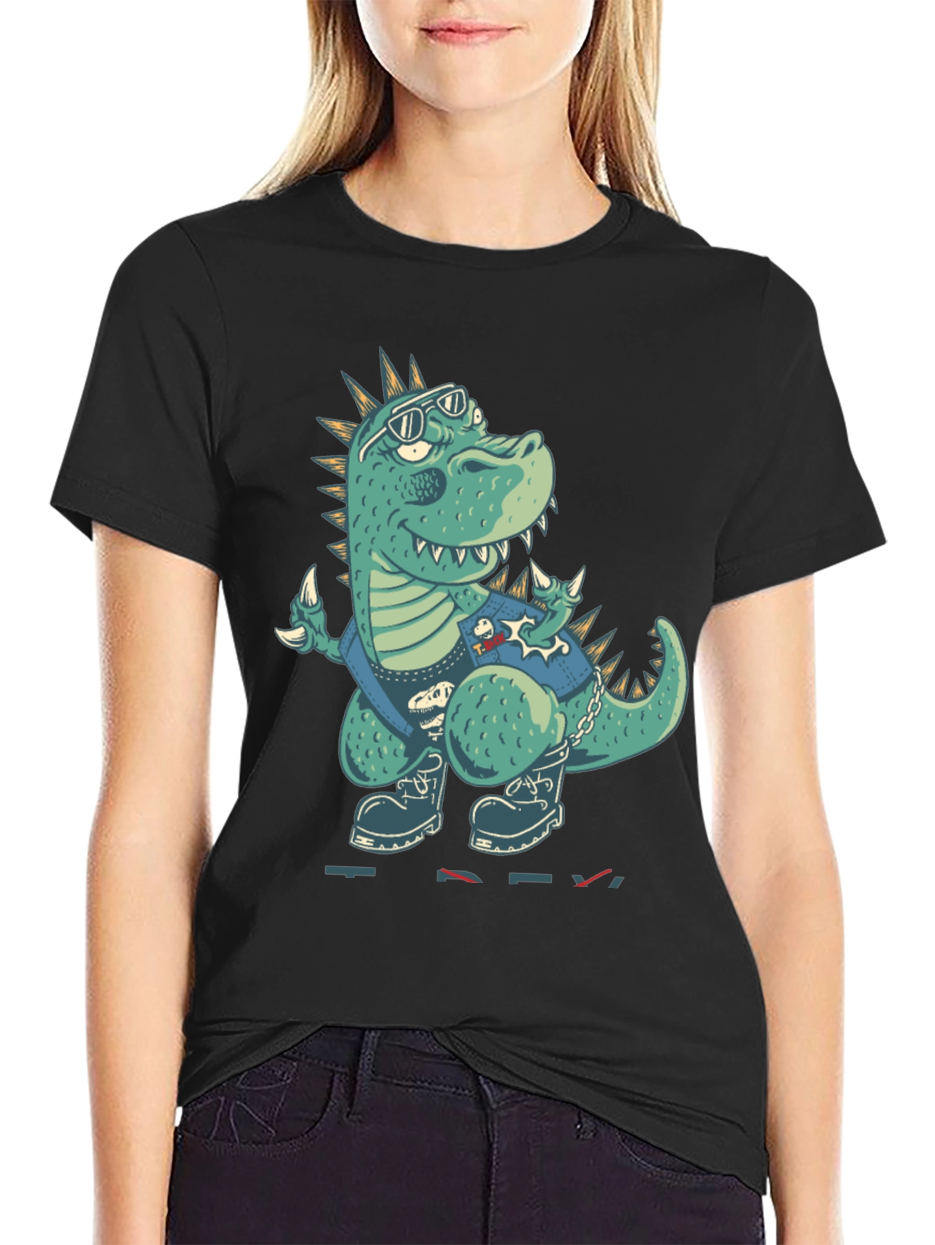 Cool Dinosaur Graphic Print T-Shirt