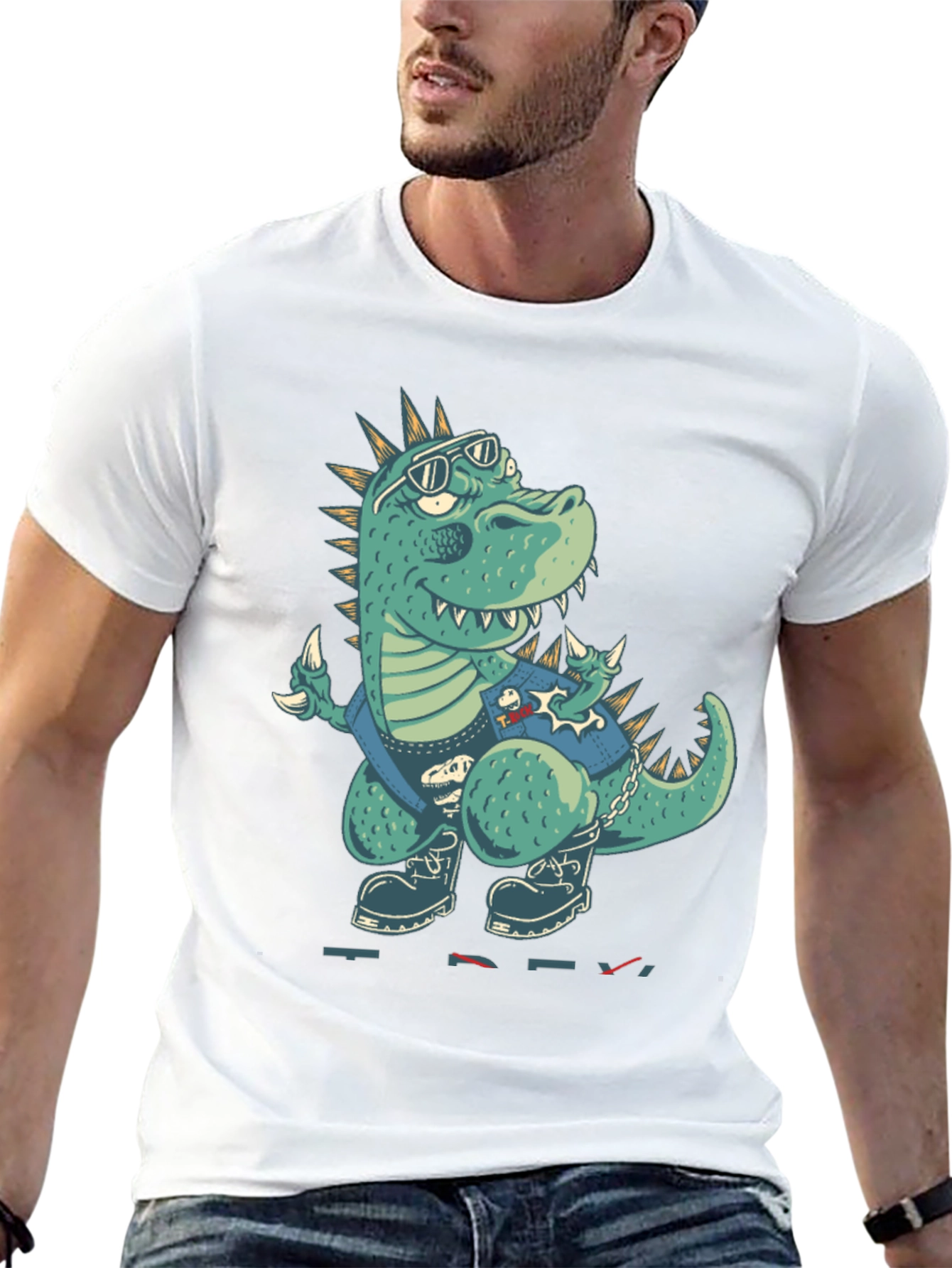 Cool Dinosaur Graphic Print T-Shirt